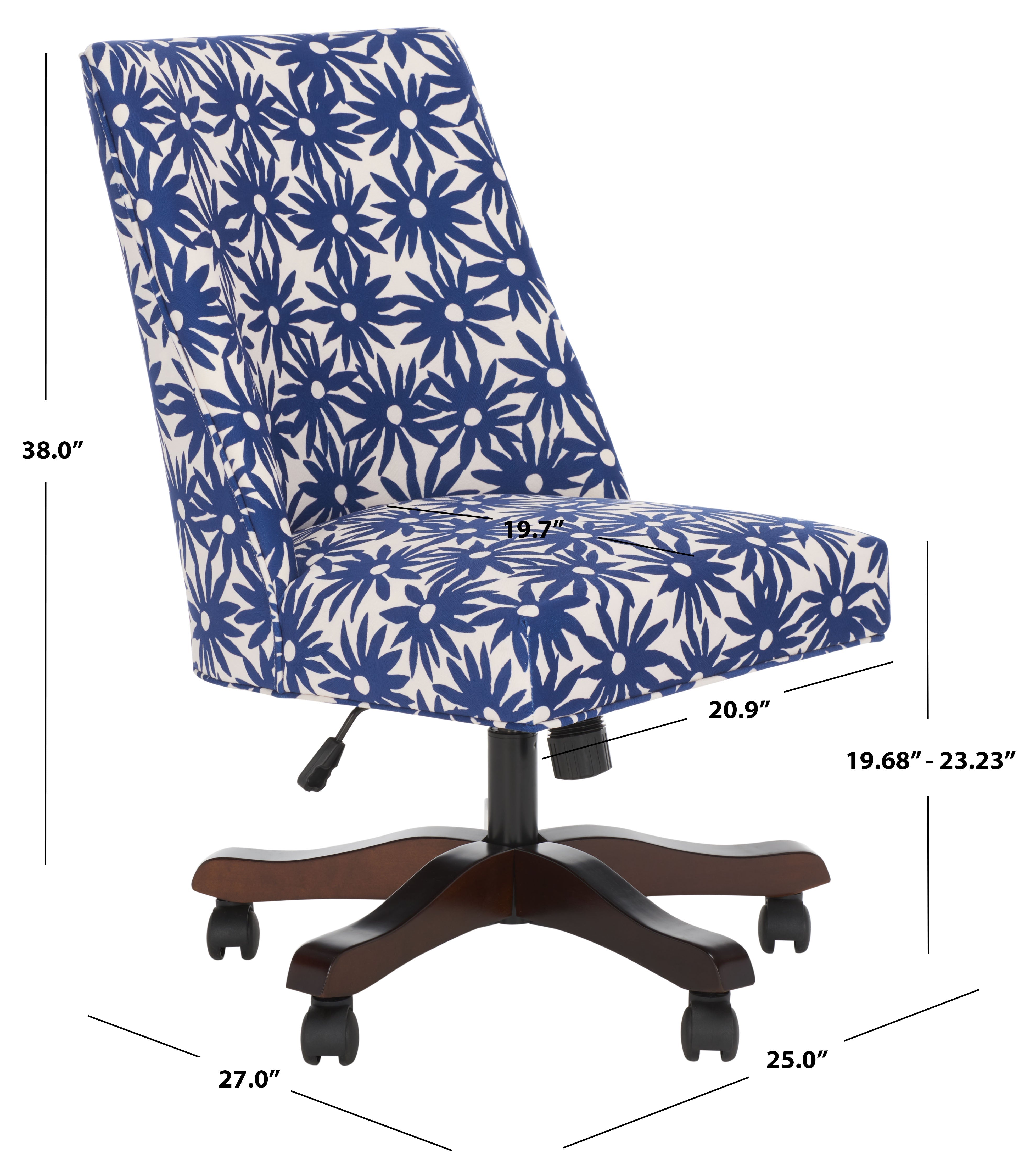 Scarlet Desk Chair | Safavieh - MCR1028 - Navy Flower