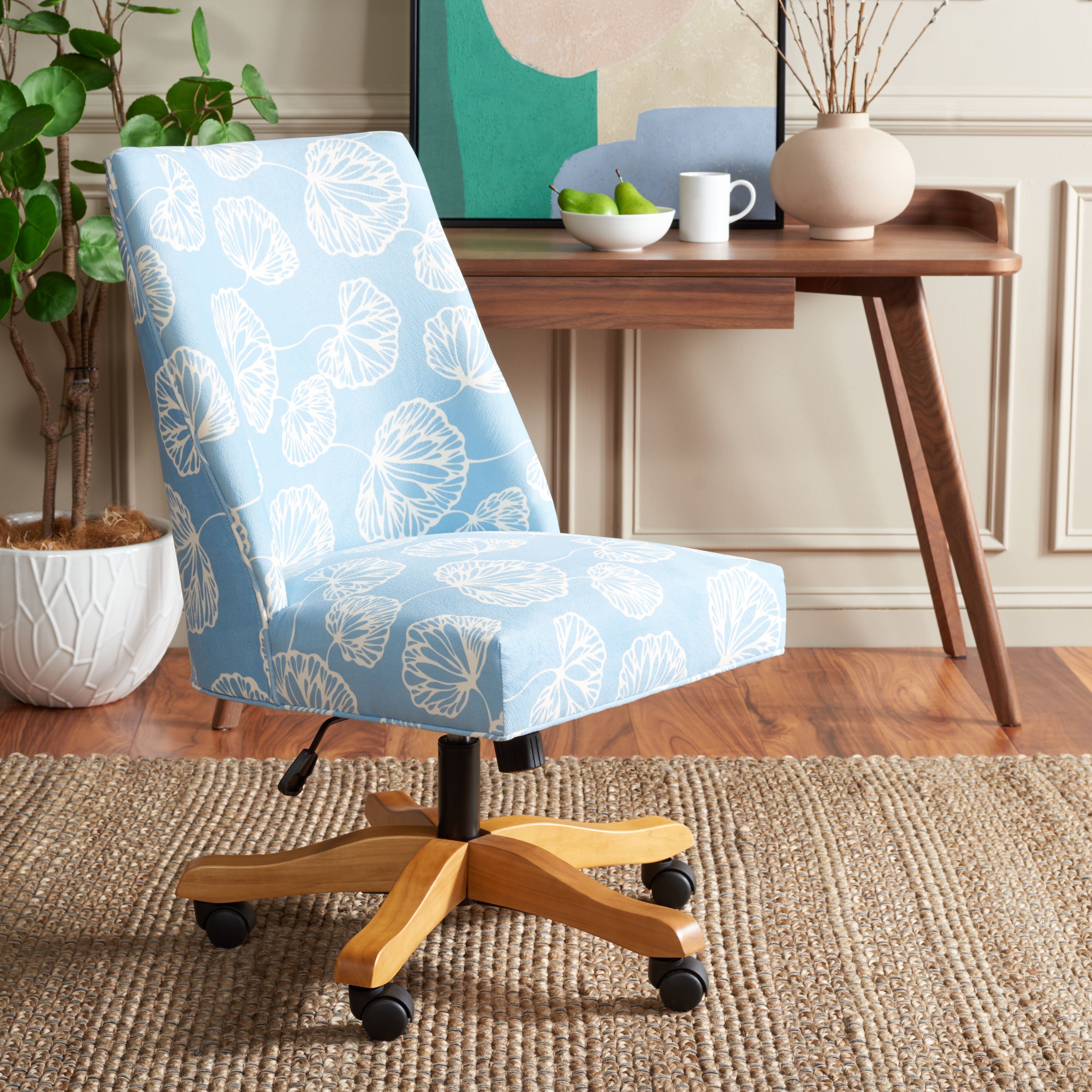 Scarlet Desk Chair | Safavieh - MCR1028 - White / Blue