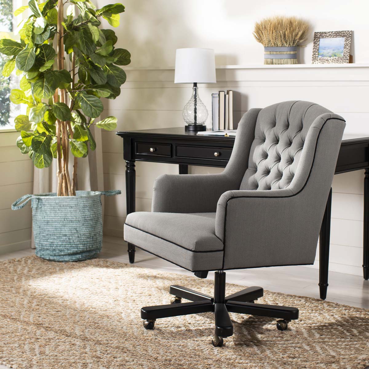 Nichols Office Chair | Safavieh - MCR4211 - Granite / Black