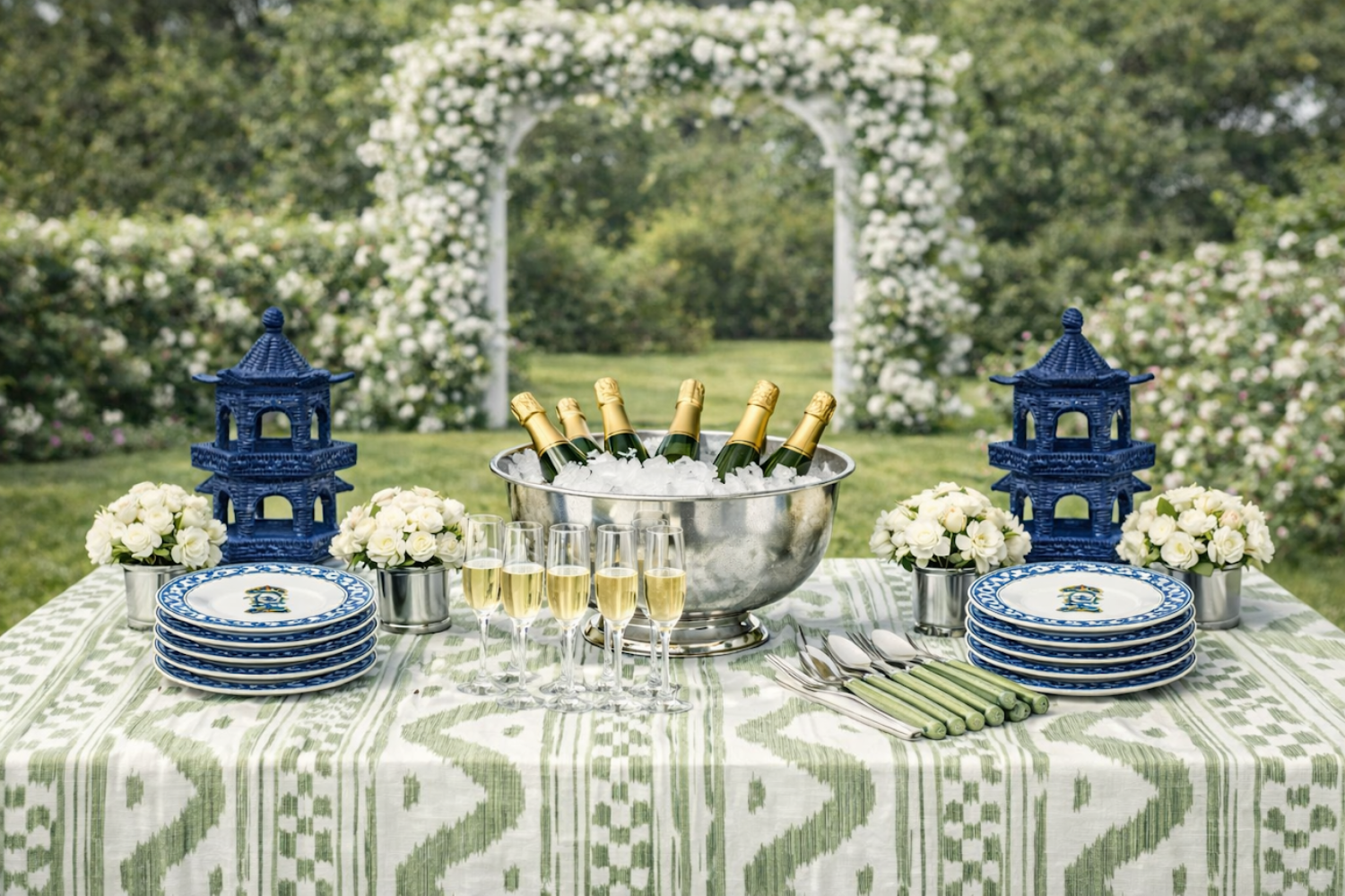 Navy Grand Wicker Pagoda (2 Sizes)