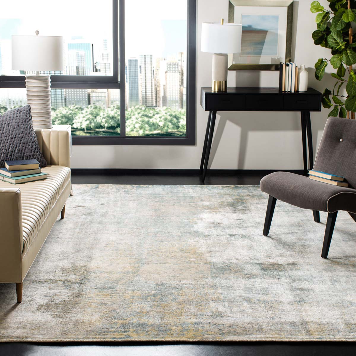 Mirage 334 Rug | Safavieh - MIR334 - Turquoise / Grey