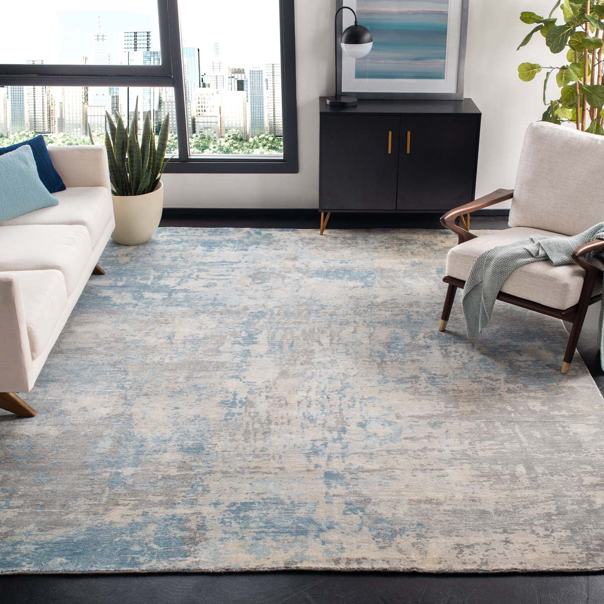 Mirage 338 Rug | Safavieh - MIR338 - Silver / Blue