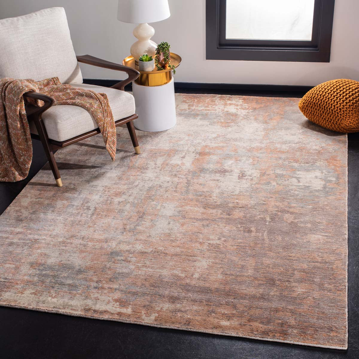 Mirage 338 Rug | Safavieh - MIR338 - Rust / Silver