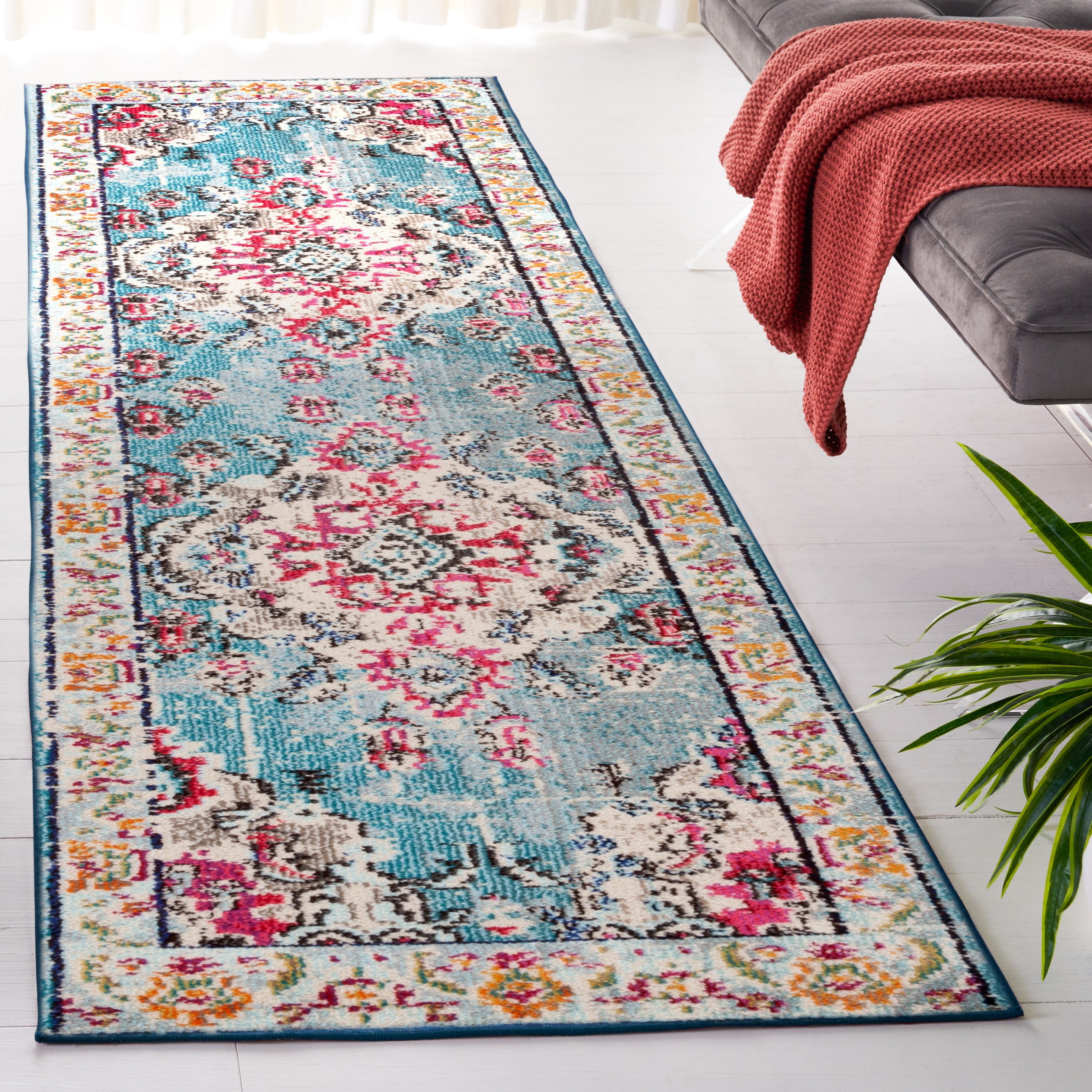 LIGHT BLUE / FUCHSIA