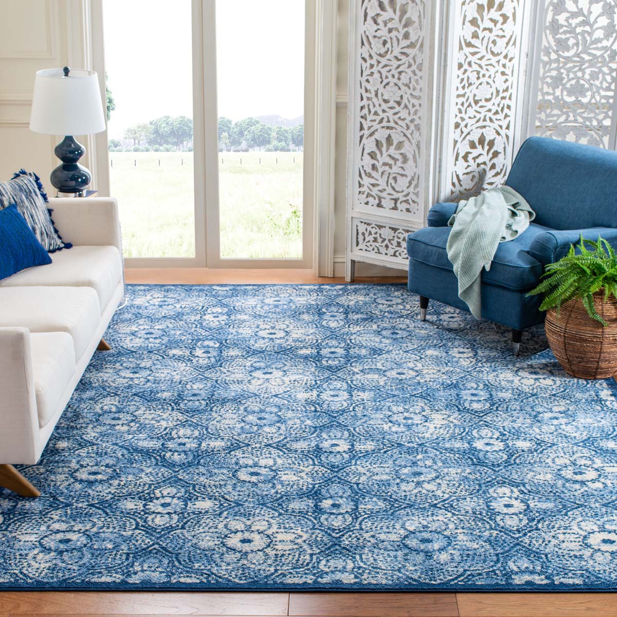 Martha Stewart 2862 Rug | Martha Stewart - MSR2862 - Navy / Creme