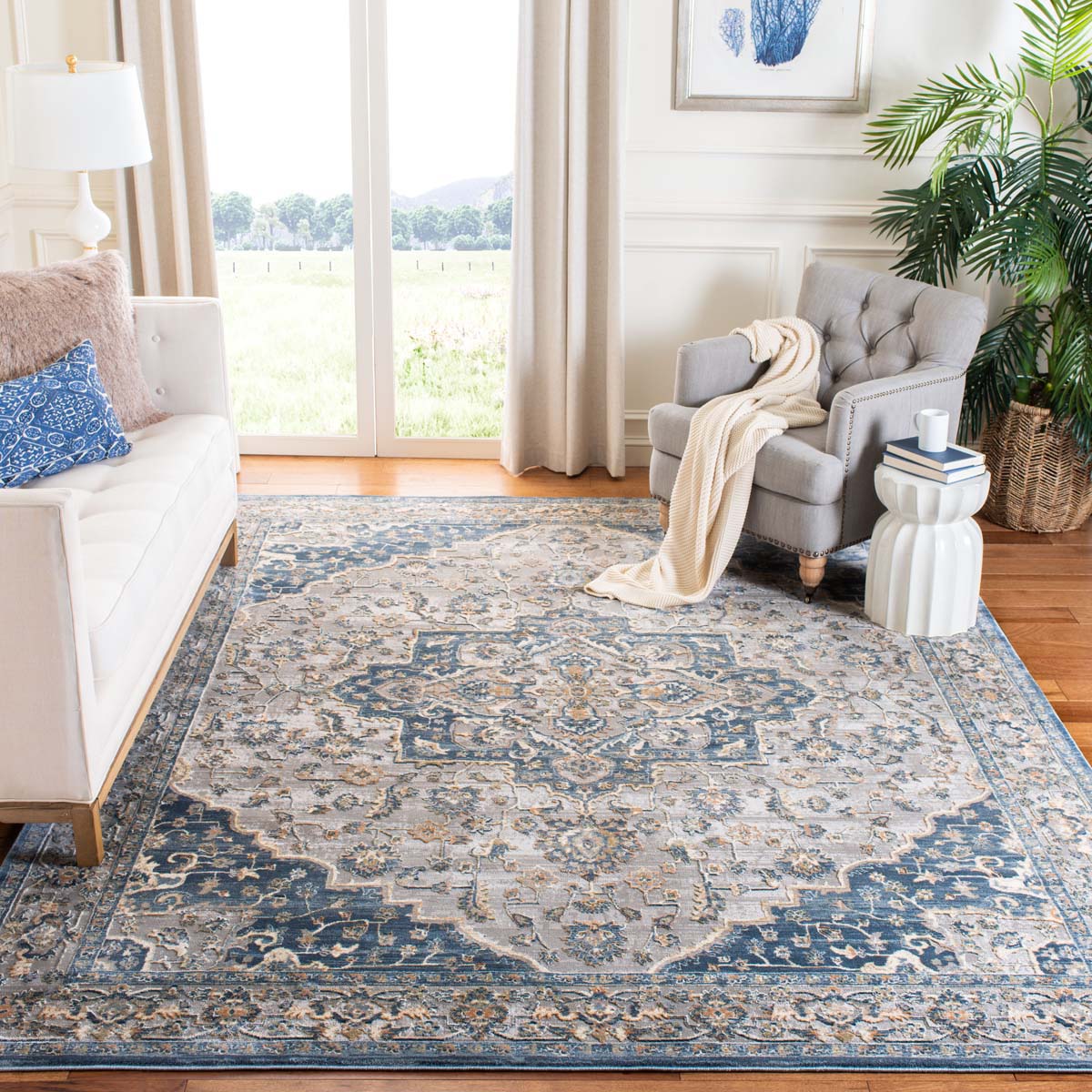 Martha Stewart 684 Rug | Martha Stewart - MSR684 - Cream / Blue