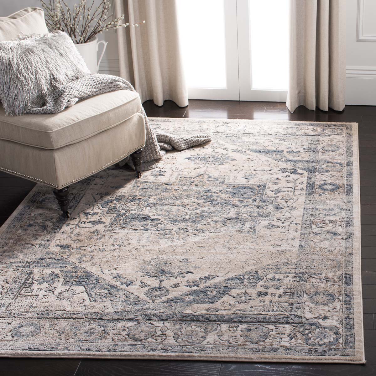 Martha Stewart 868 Rug | Martha Stewart - MSR868 - Ivory / Blue