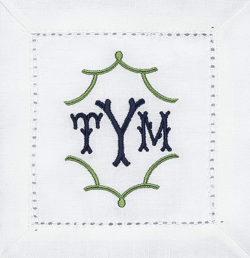 Custom Monogram Cocktail Napkins, Set of 12