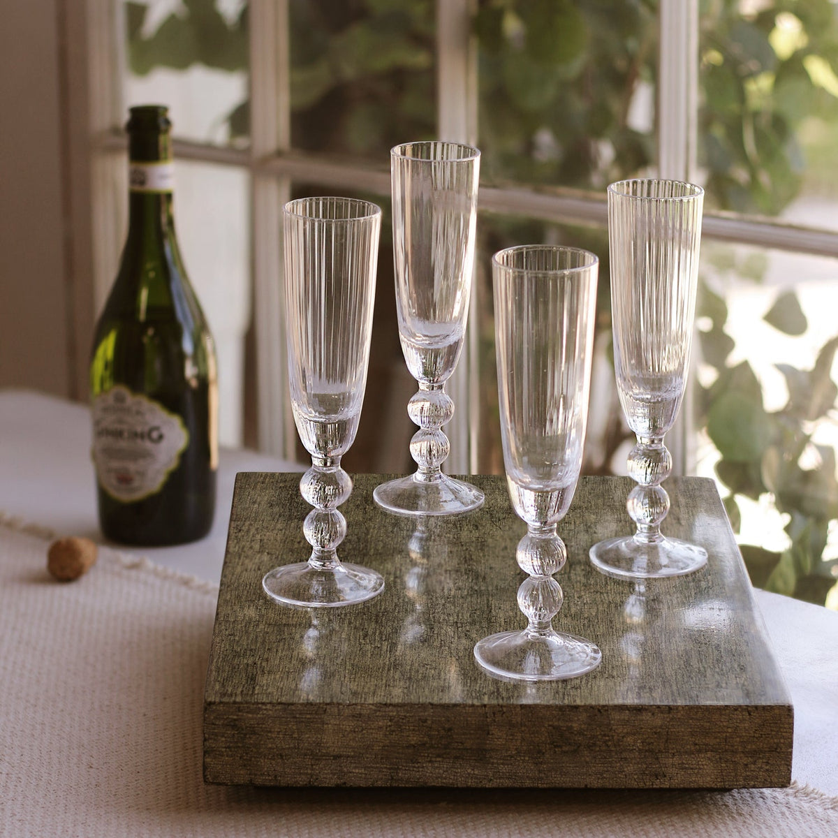 GLASS Venice Champagne Flute Set of 4 (Clear) 6 fl oz