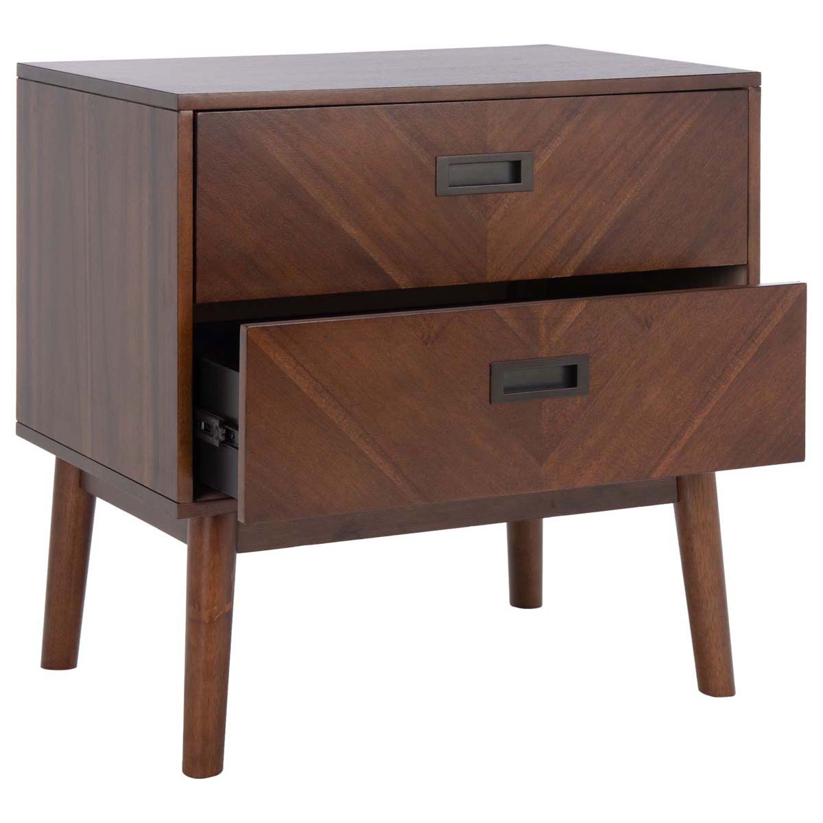 Donald 2 Drawer Nightstand | Safavieh - Dark Walnut