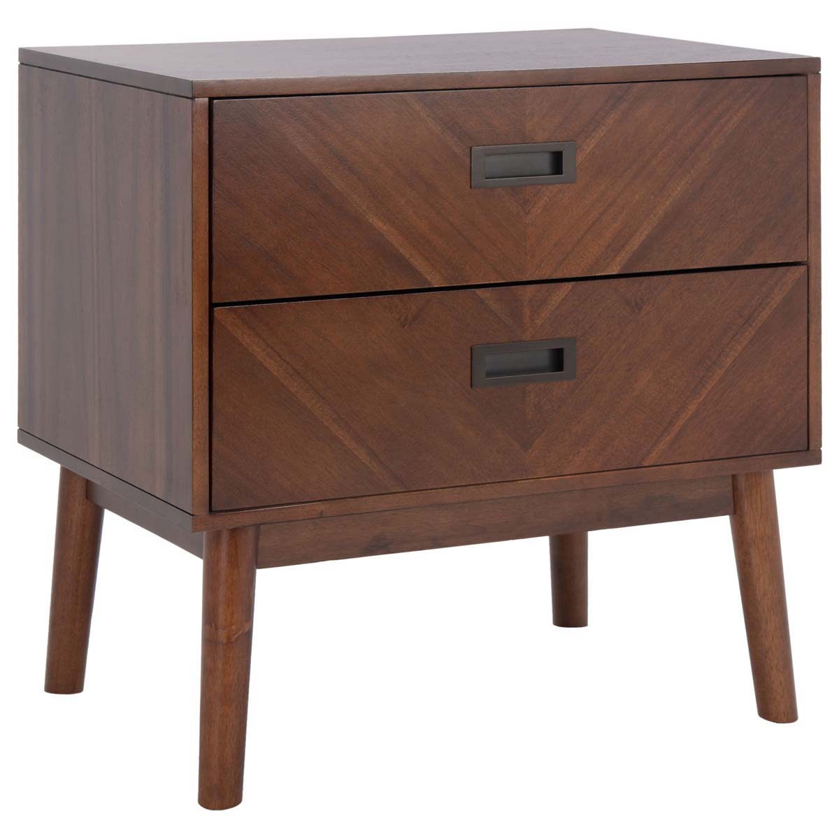 Donald 2 Drawer Nightstand | Safavieh - Dark Walnut