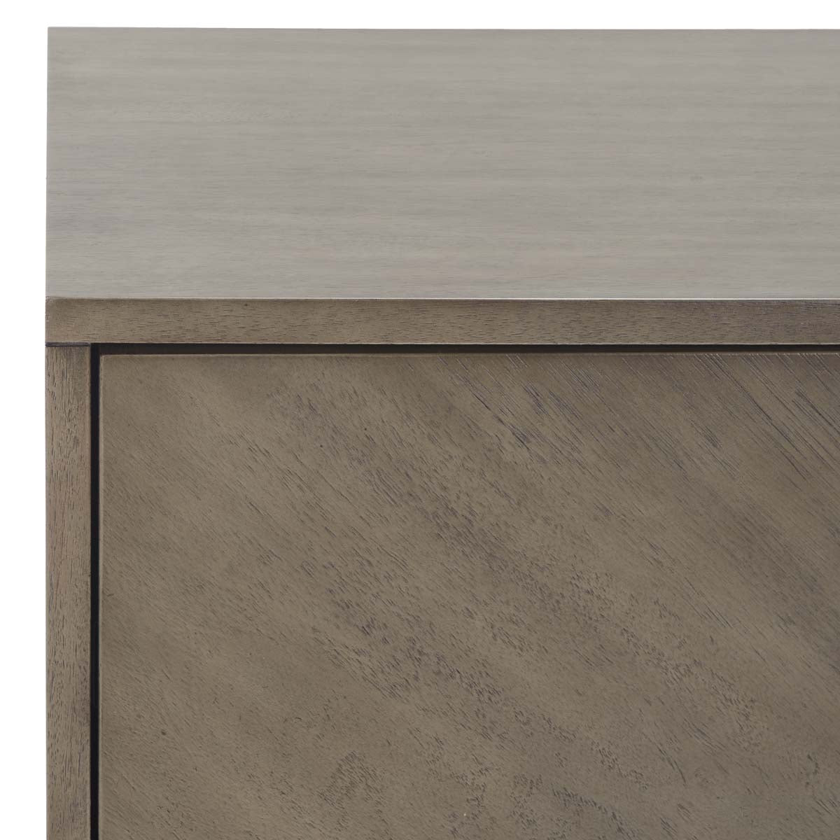 Donald 2 Drawer Nightstand | Safavieh - Light Grey / Bronze