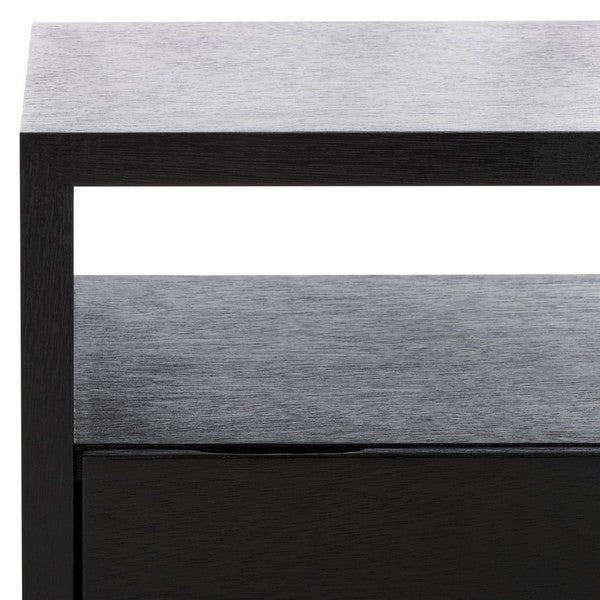 Munson 2 Shelf 1 Drawer Nightstand, NST6603 | Safavieh - Black