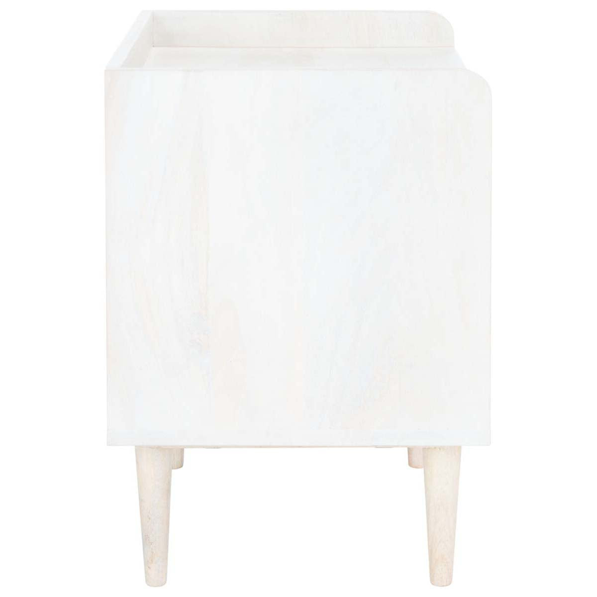 Zinnia Nightstand | Safavieh - White Washed / Brass