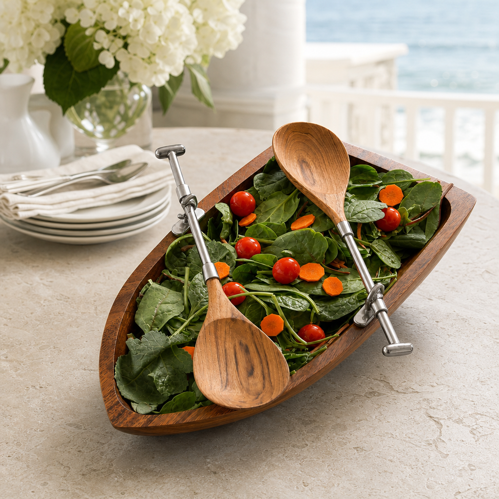 Row Boat Salad Bowl Set