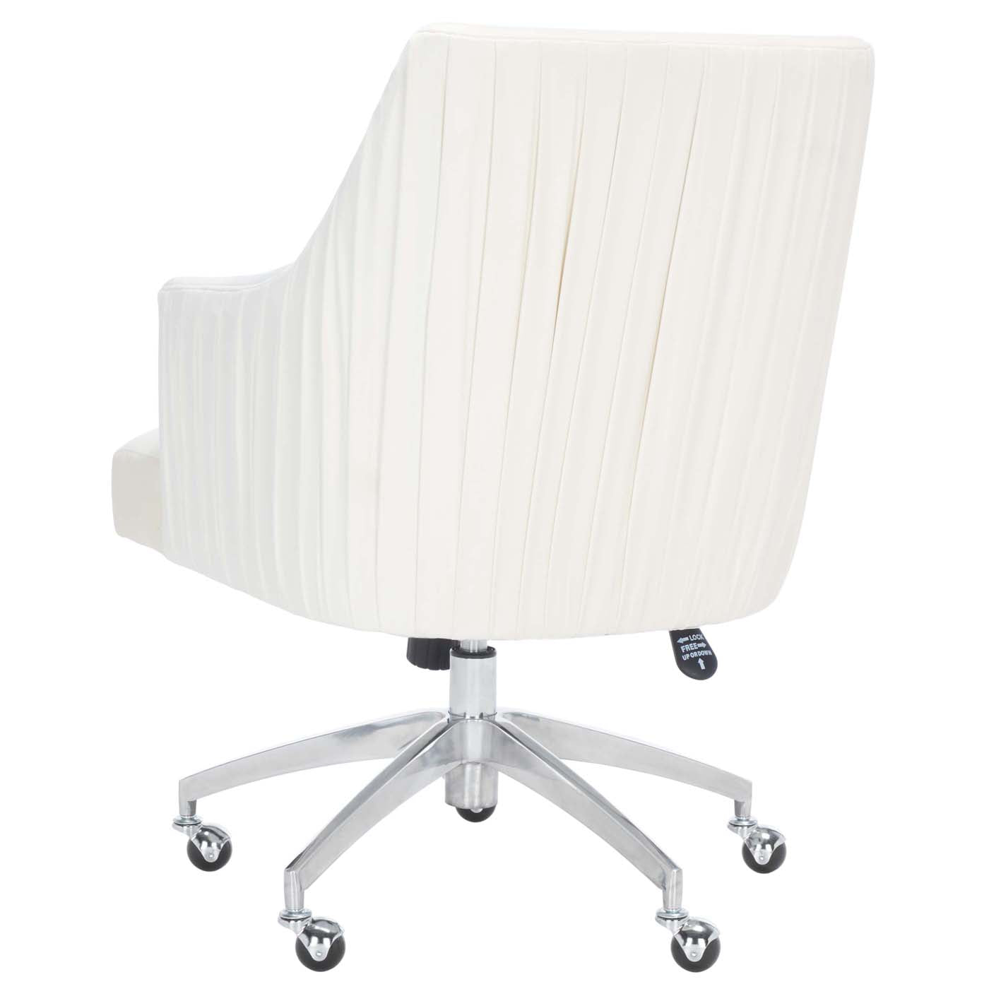 Kaisley Puckered Office Chair | Safavieh - OCH1300 - Cream / Silver