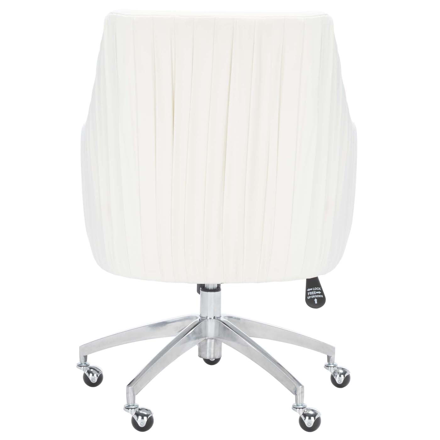 Kaisley Puckered Office Chair | Safavieh - OCH1300 - Cream / Silver