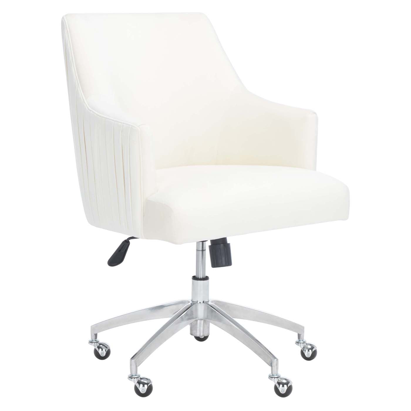 Kaisley Puckered Office Chair | Safavieh - OCH1300 - Cream / Silver