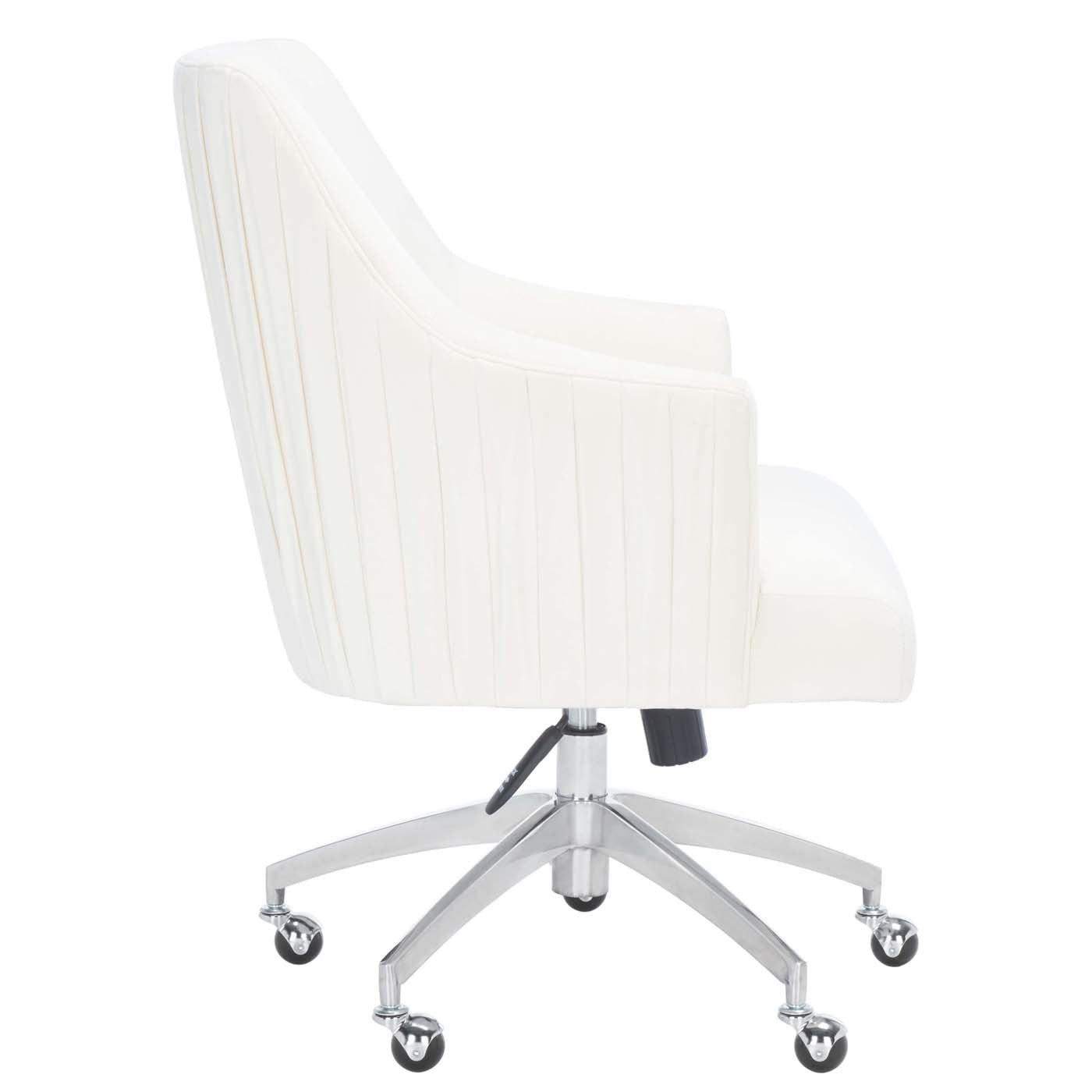 Kaisley Puckered Office Chair | Safavieh - OCH1300 - Cream / Silver