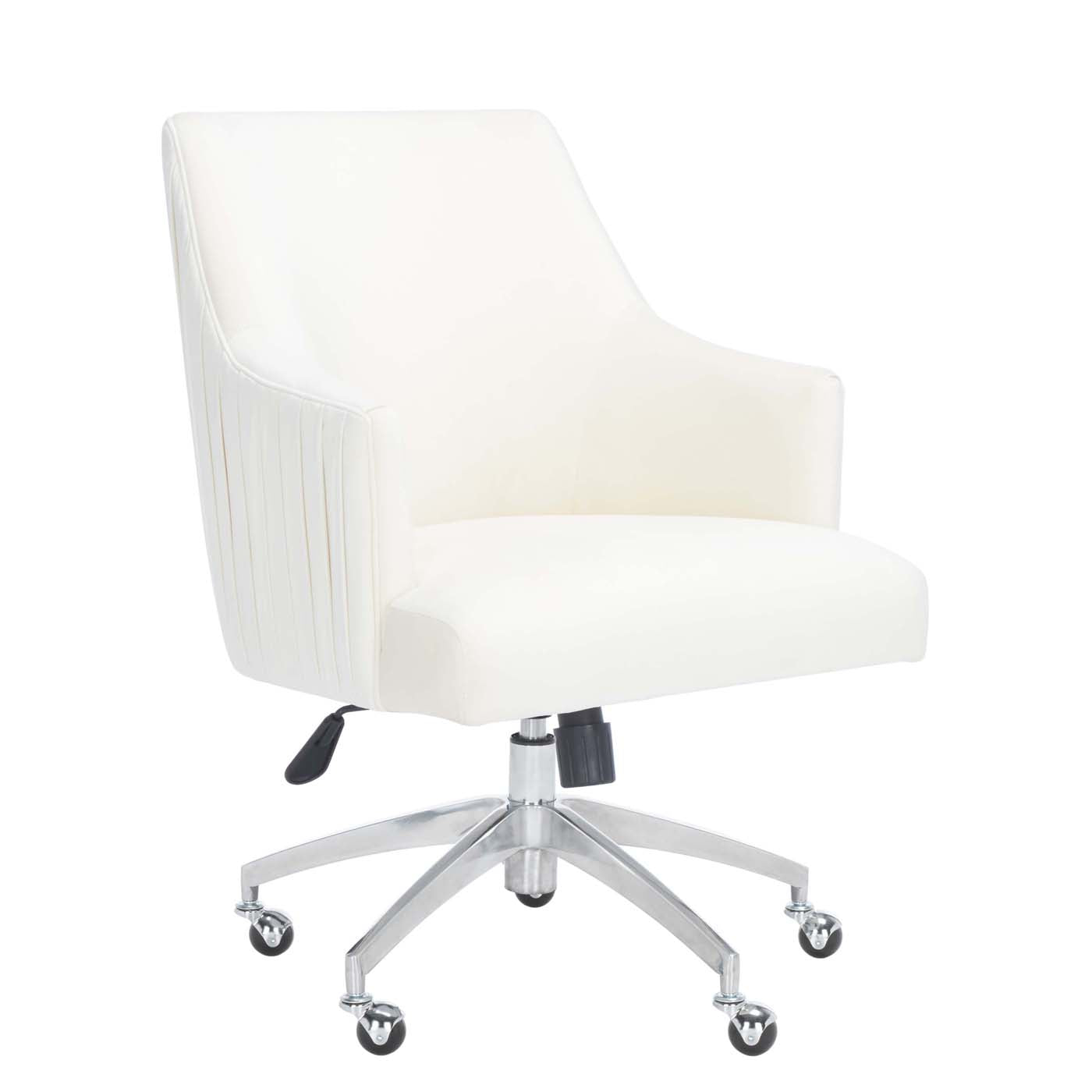 Kaisley Puckered Office Chair | Safavieh - OCH1300 - Cream / Silver