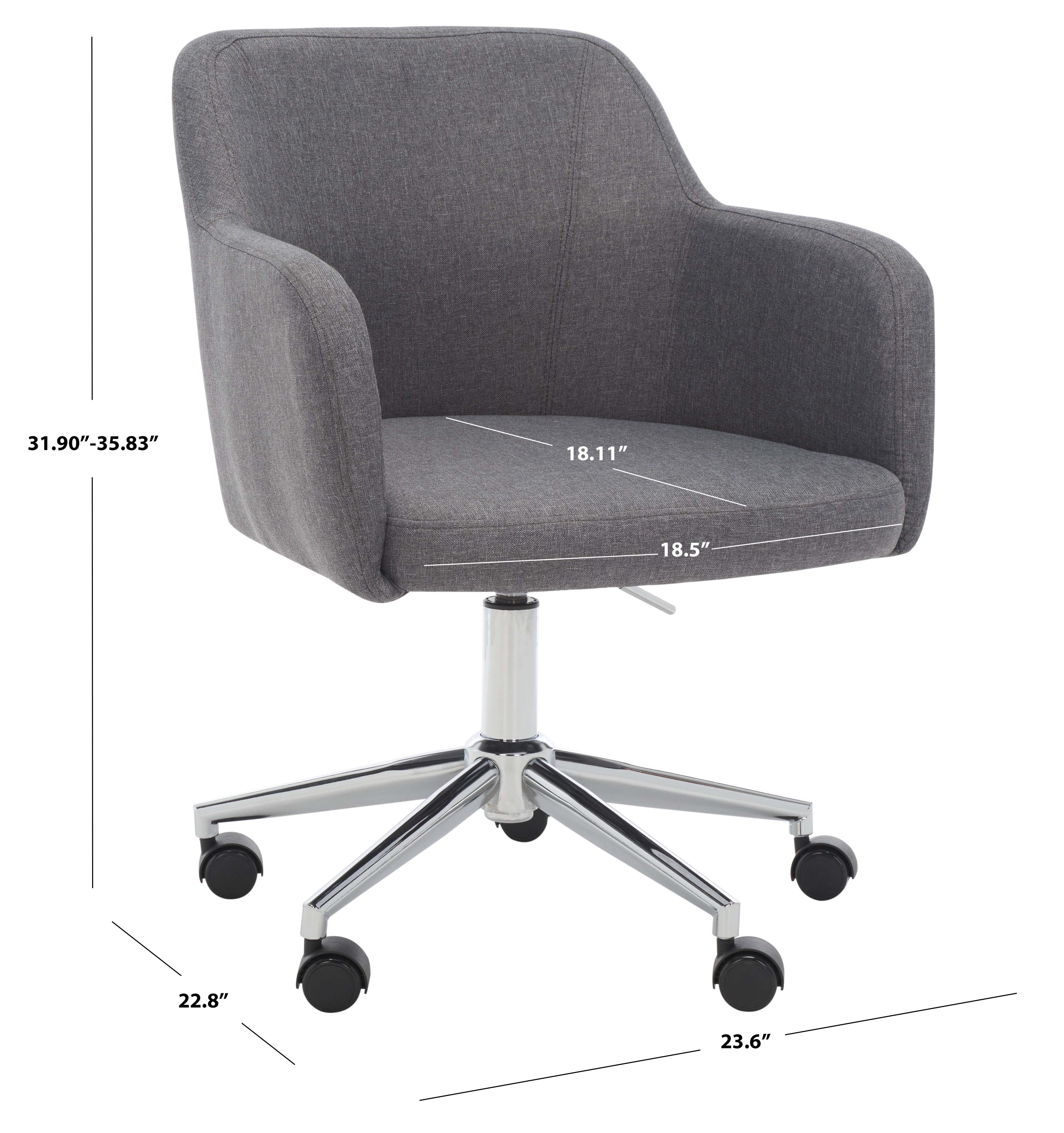 Kains Swivel Office Chair | Safavieh - OCH2000 - Grey / Chrome