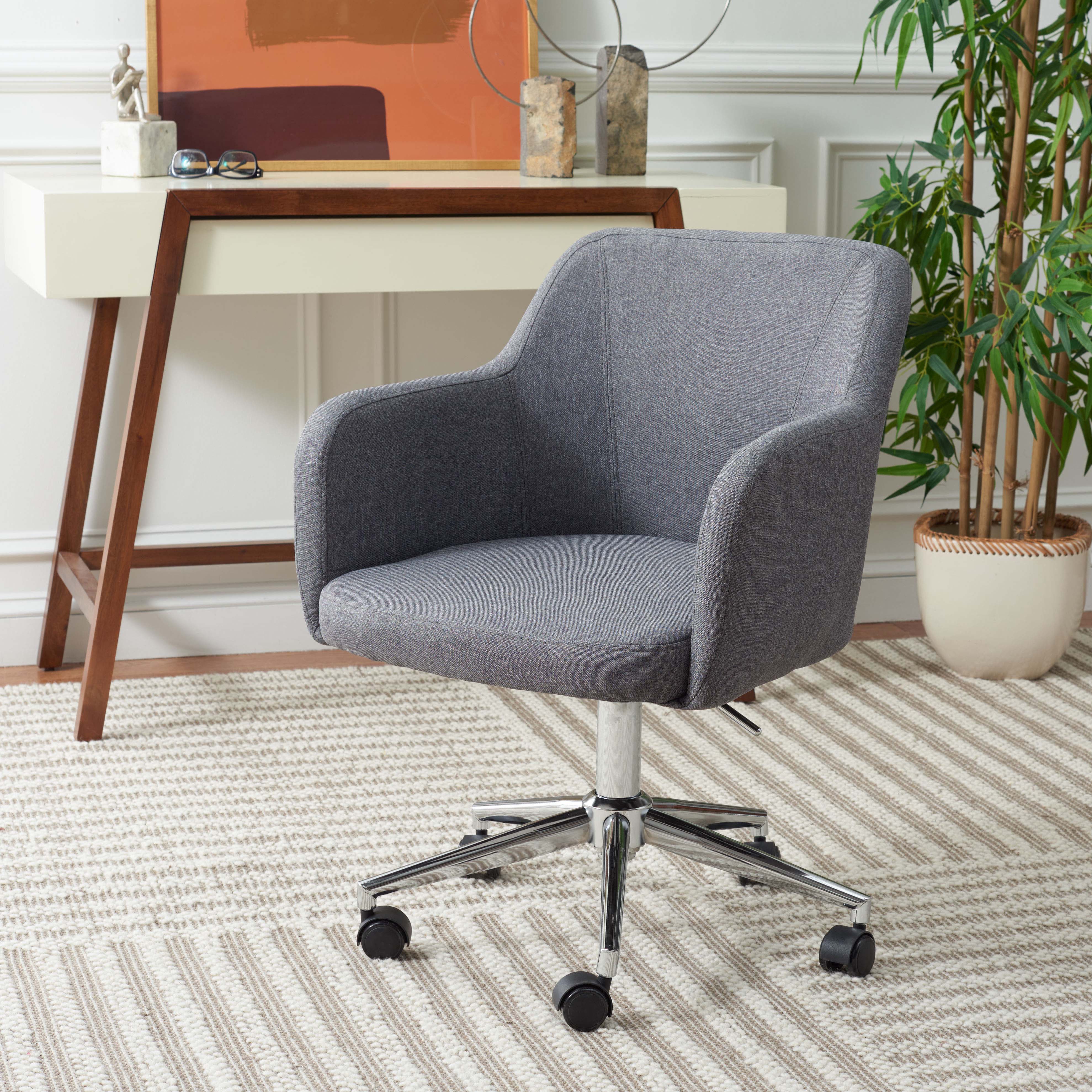 Kains Swivel Office Chair | Safavieh - OCH2000 - Grey / Chrome