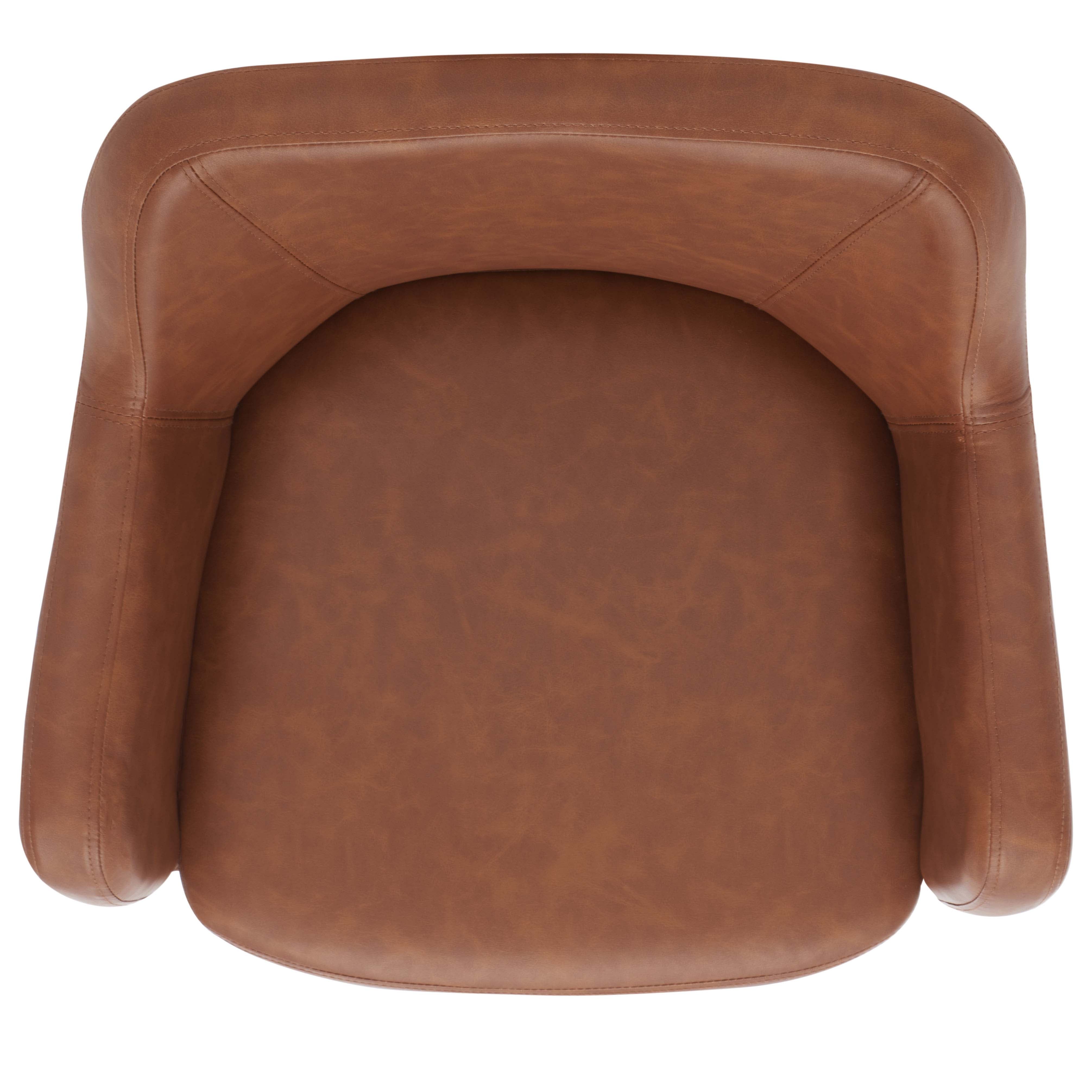 Kains Swivel Office Chair | Safavieh - OCH2000 - Cognac / Chrome