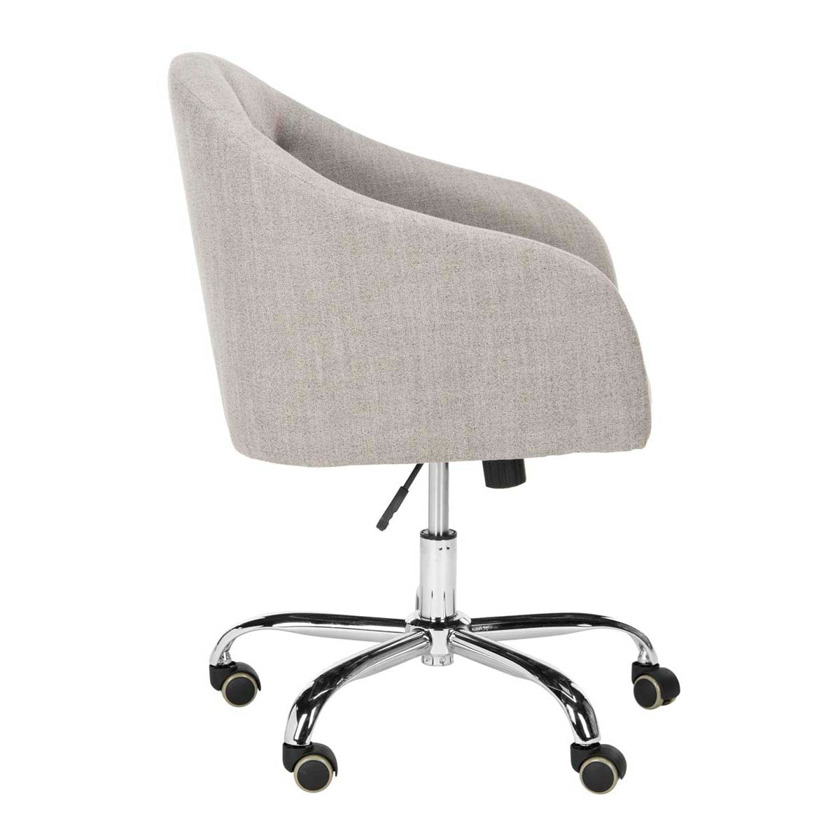 Amy Tufted Linen Chrome Leg Swivel Office Chair | Safavieh - OCH4500 - Grey / Chrome