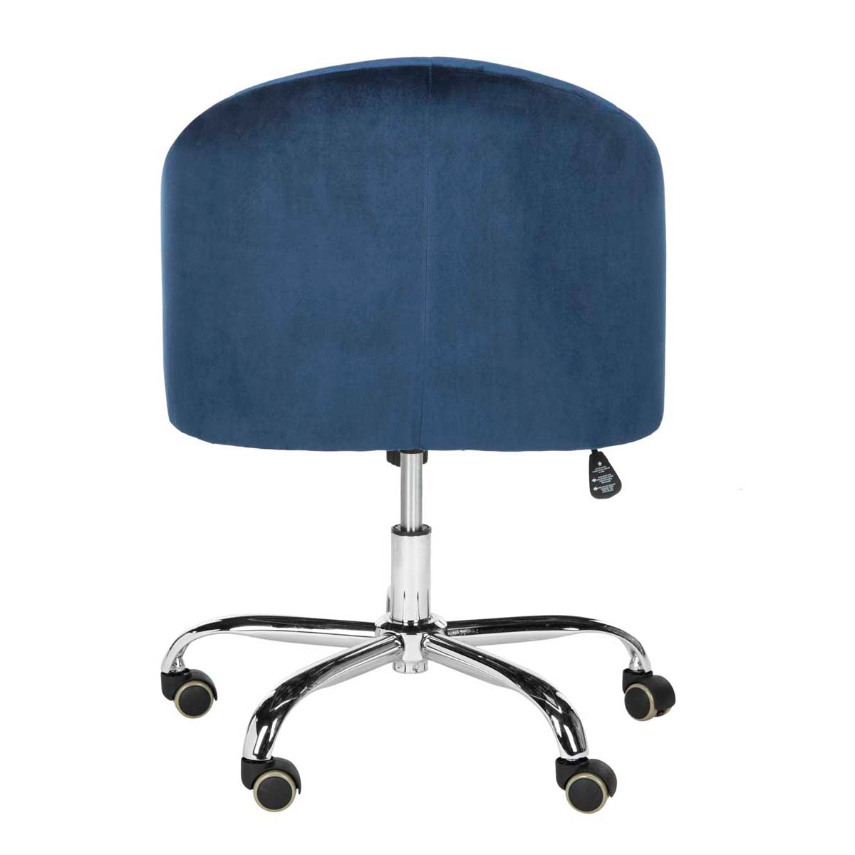 Amy Tufted Velvet Chrome Leg Swivel Office Chair | Safavieh - OCH4500 - Navy / Chrome