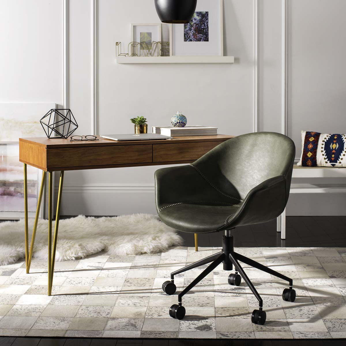 Ember Office Chair | Safavieh - OCH7002 - Green / Black