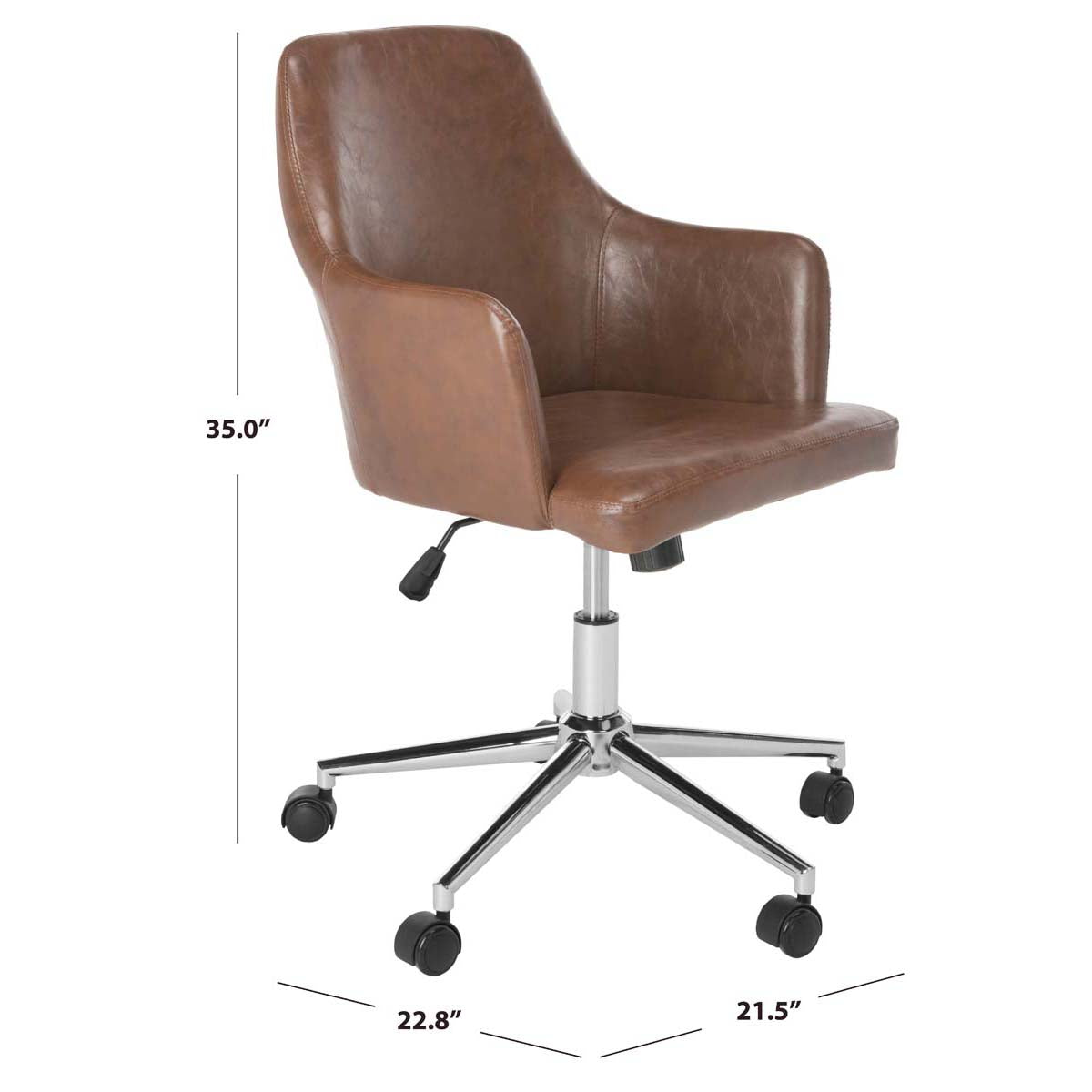 Cadence Swivel Office Chair | Safavieh - OCH7500 - Brown / Chrome