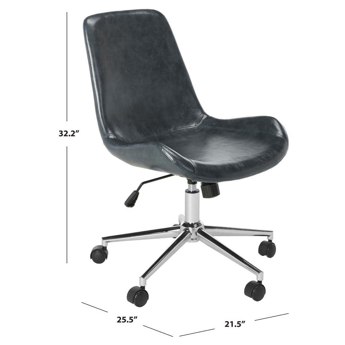 Fletcher Swivel Office Chair | Safavieh - OCH7501 - Dark Grey / Chrome