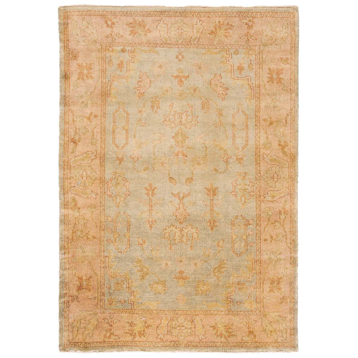 Oushak 112 Rug | Safavieh - OSH112A - Soft Green / Rust