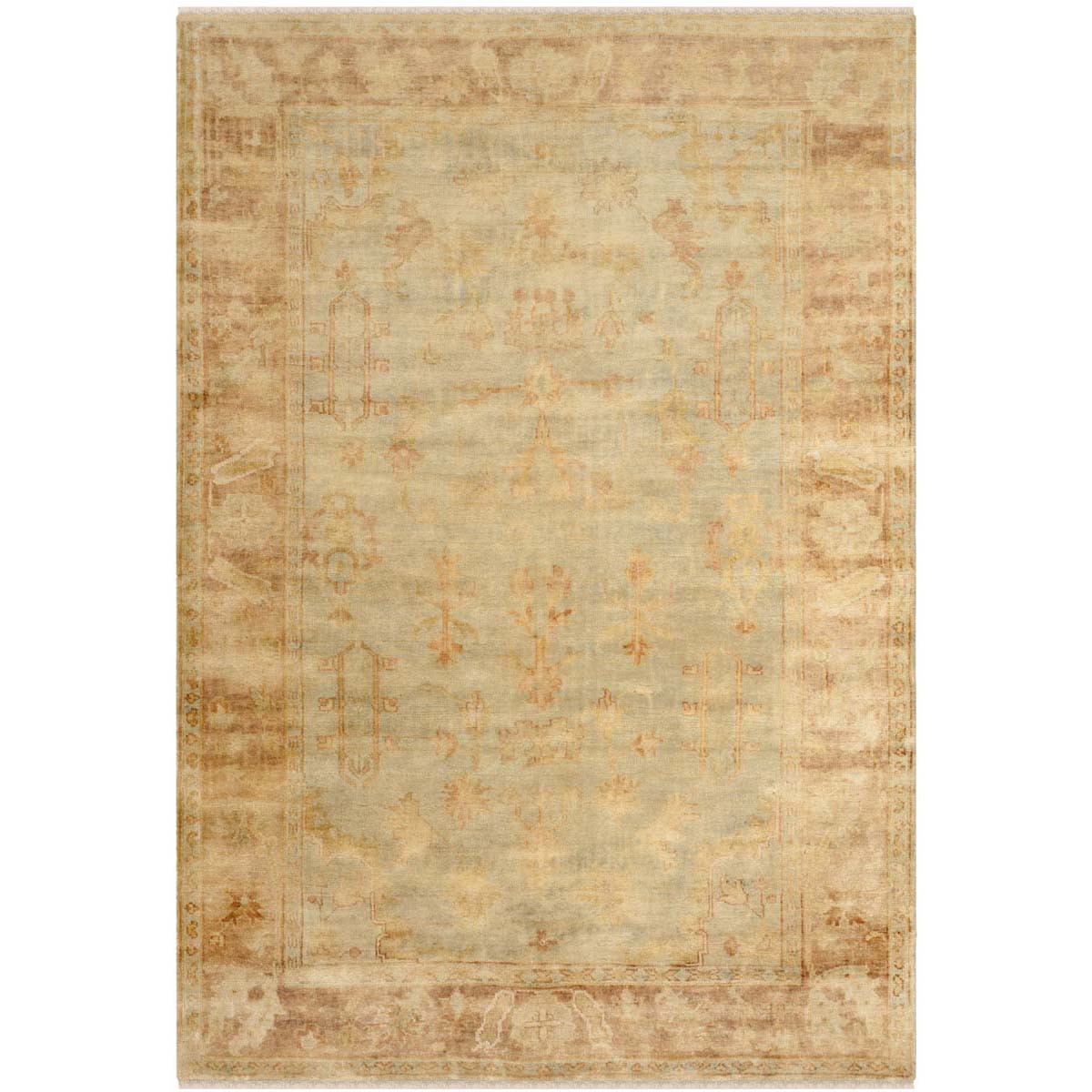 Oushak 112 Rug | Safavieh - OSH112A - Soft Green / Rust