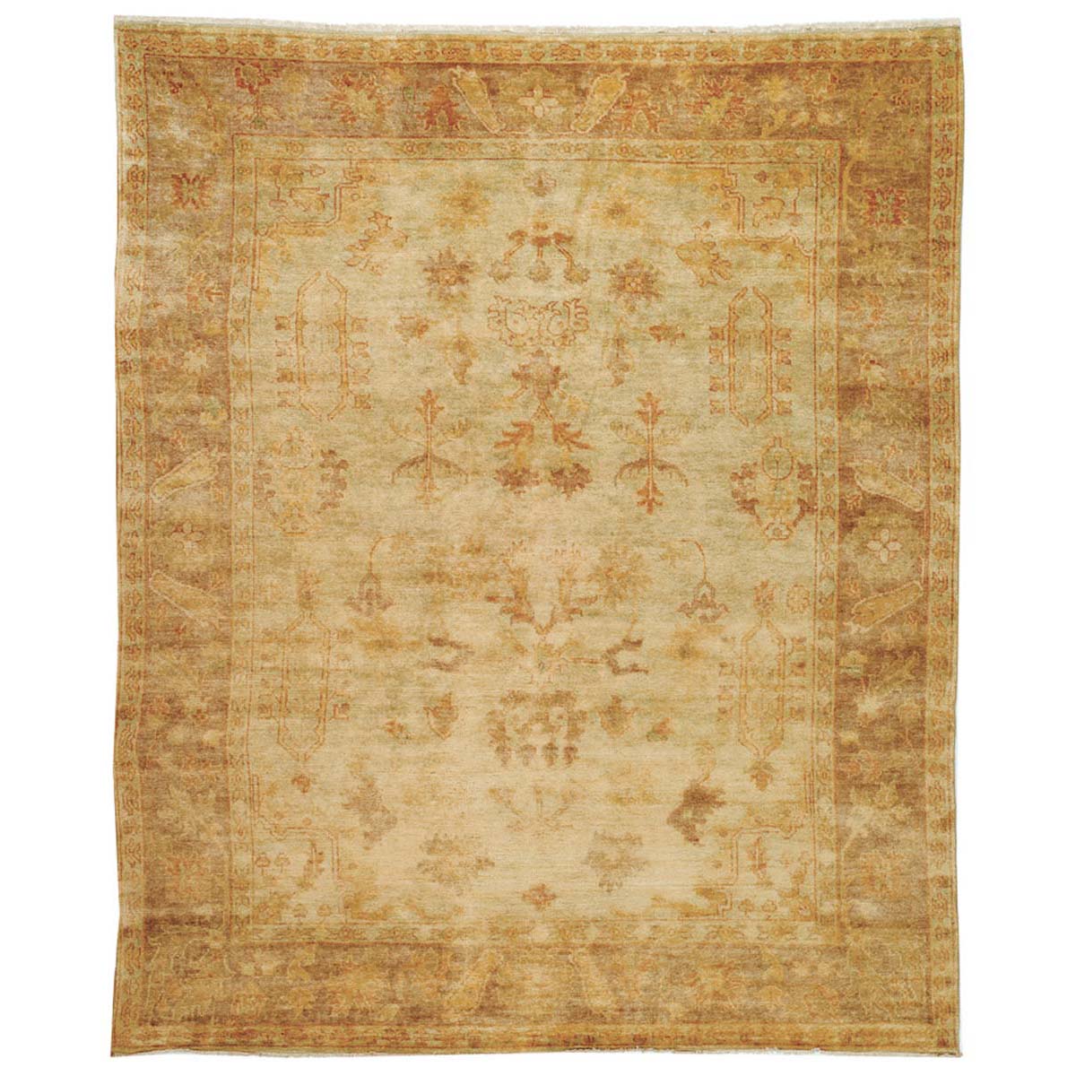 Oushak 112 Rug | Safavieh - OSH112A - Soft Green / Rust