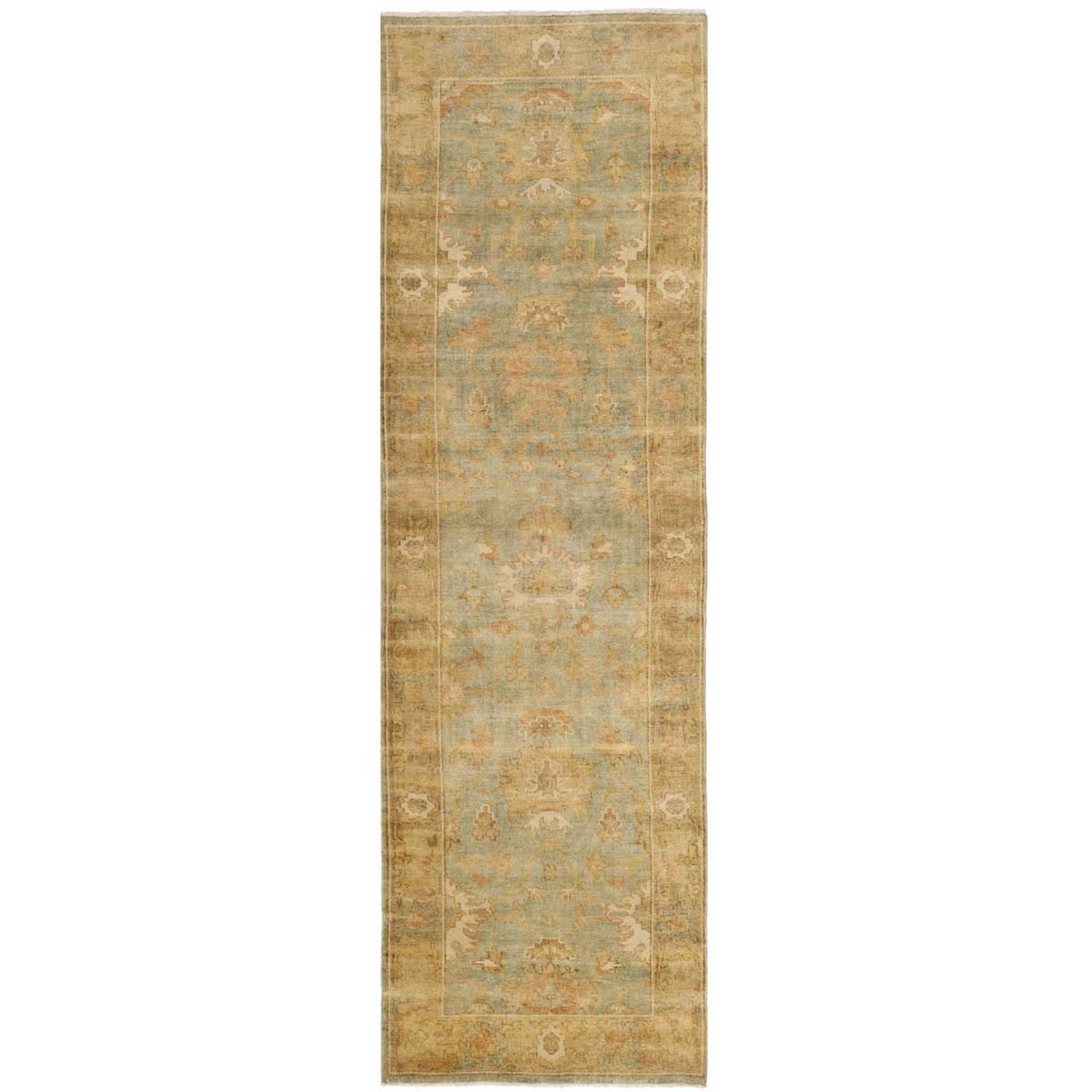 Oushak 115 Rug | Safavieh - OSH115C - Dark Green / Brown