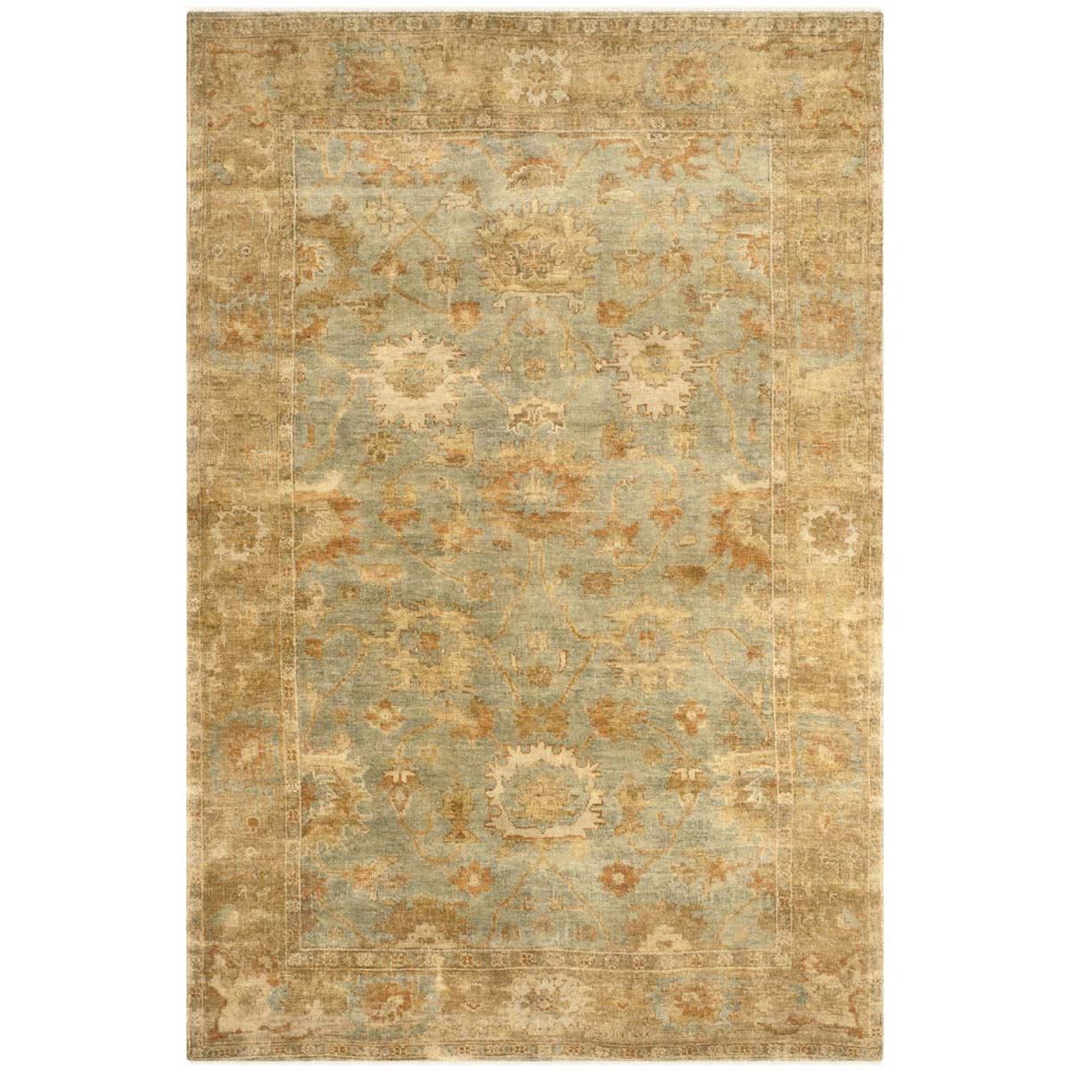 Oushak 115 Rug | Safavieh - OSH115C - Dark Green / Brown