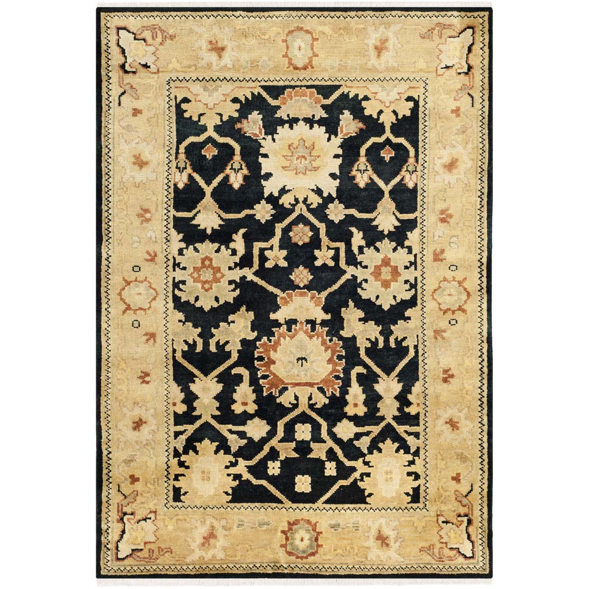 Oushak 115 Rug | Safavieh - OSH115D - Black / Light Gold