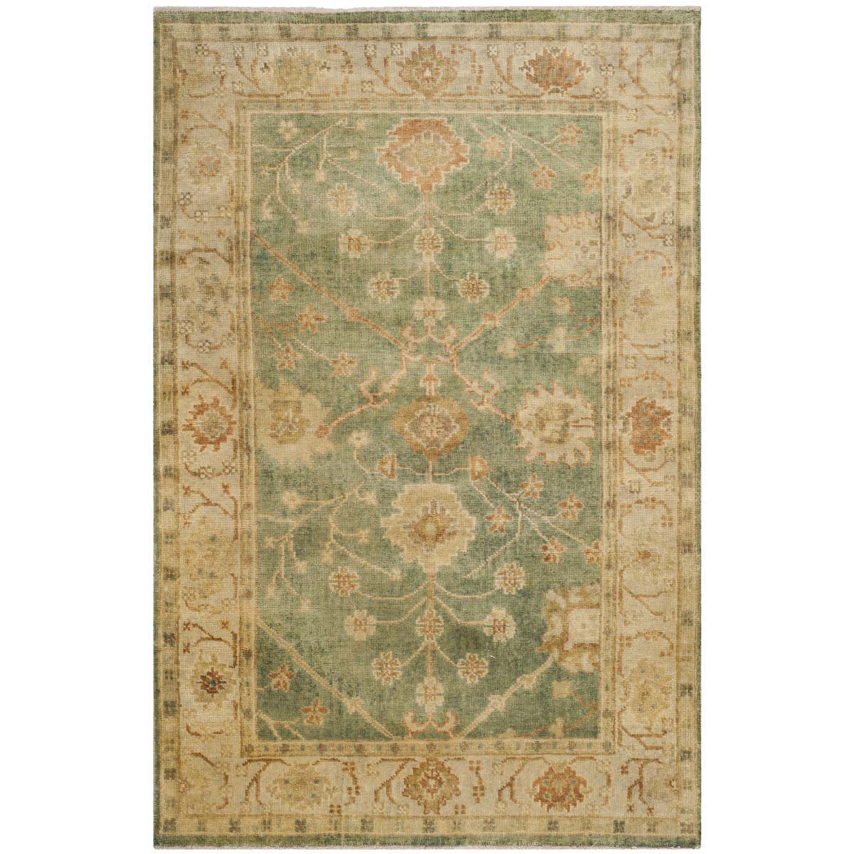 Oushak 117 Rug | Safavieh - OSH117A - Medium Blue / Green