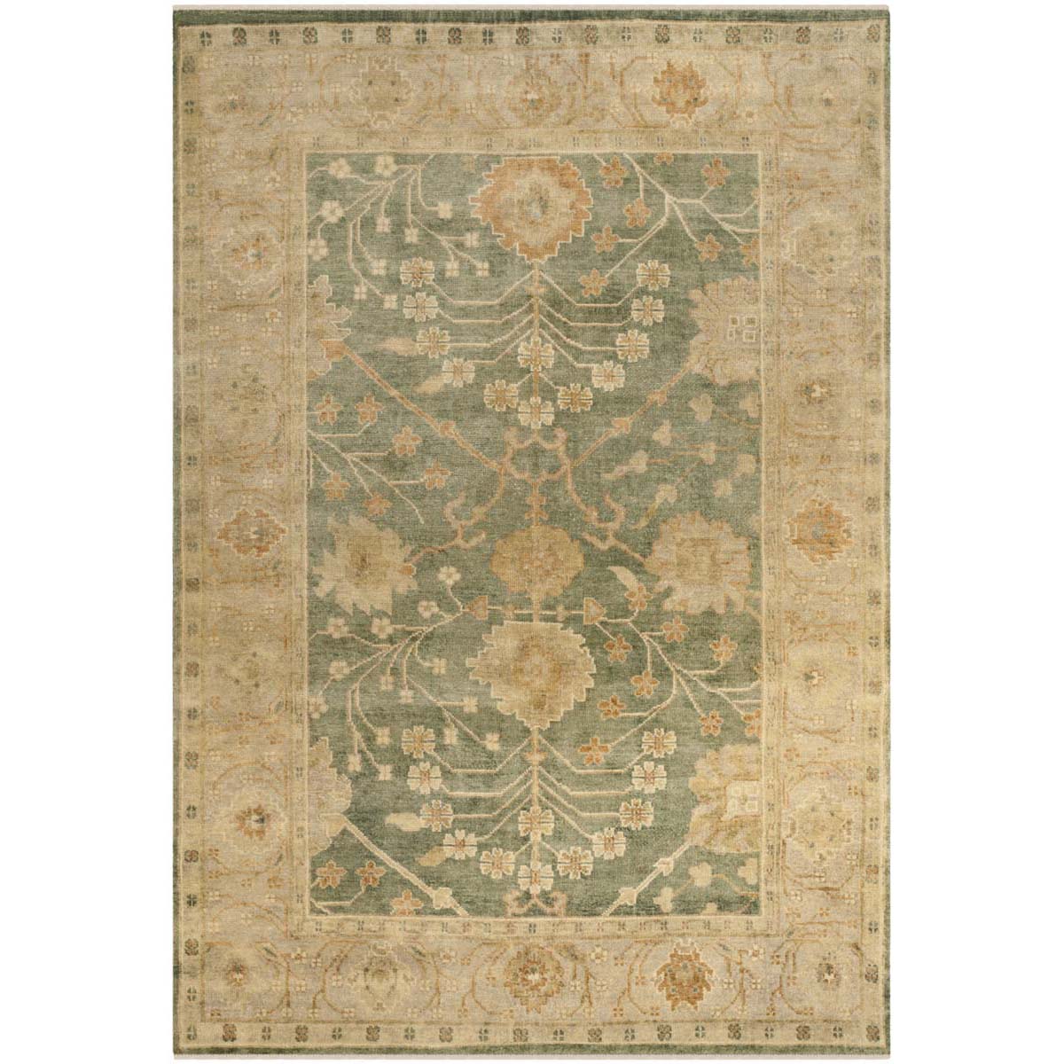 Oushak 117 Rug | Safavieh - OSH117A - Medium Blue / Green