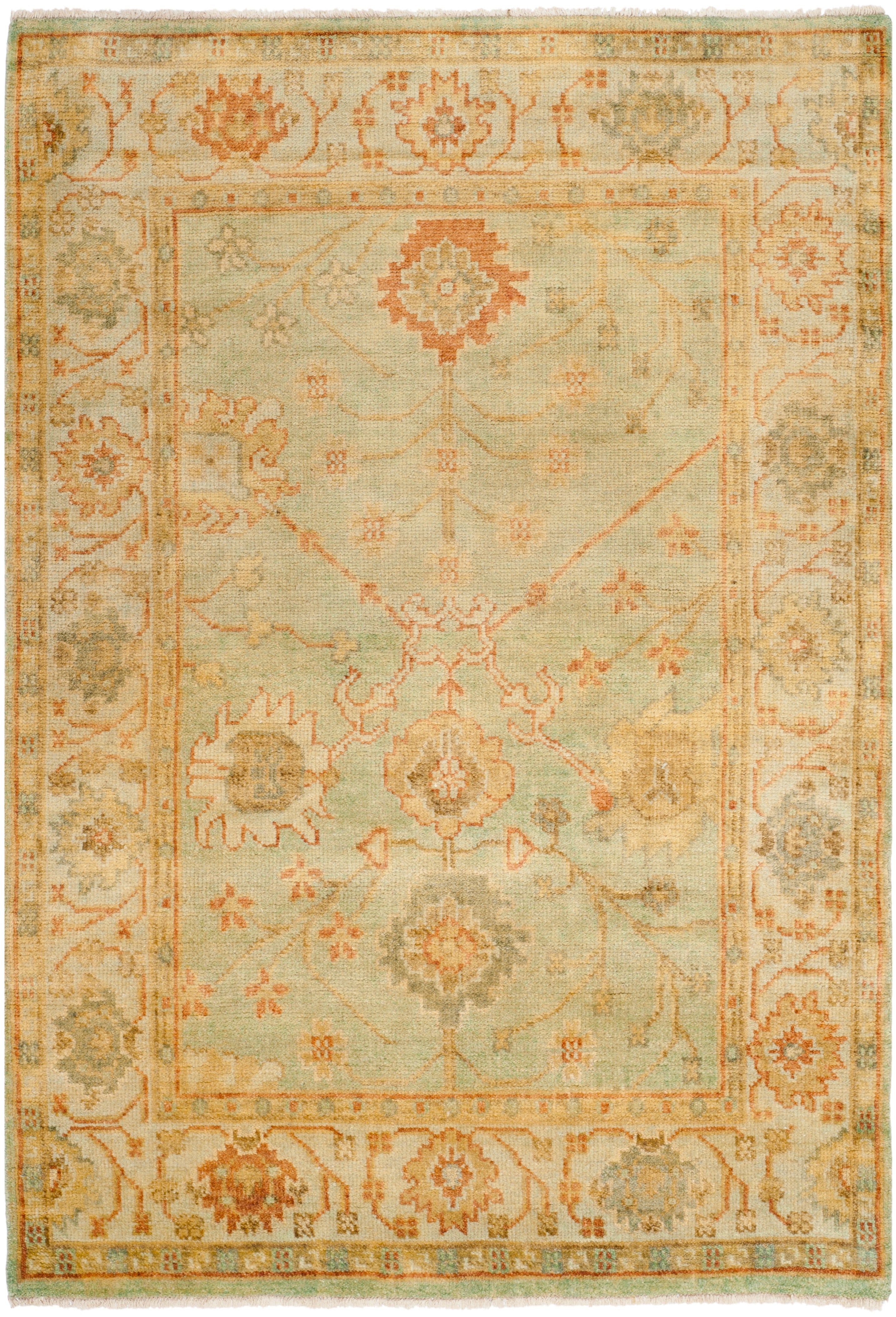 Oushak 117 Rug | Safavieh - OSH117B - Dark Green / Light Green