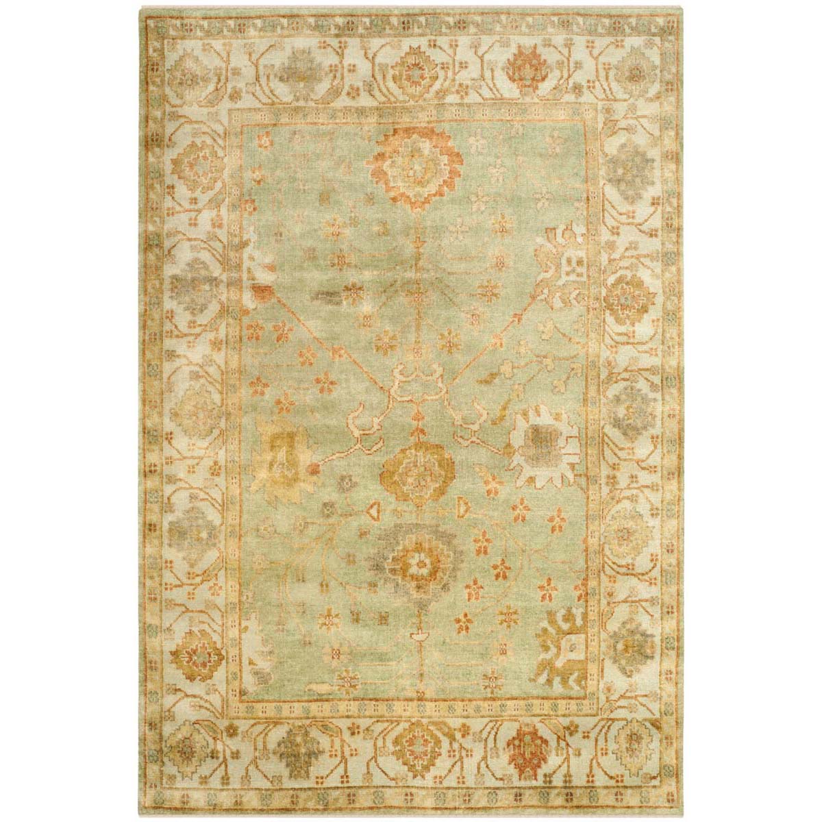 Oushak 117 Rug | Safavieh - OSH117B - Dark Green / Light Green