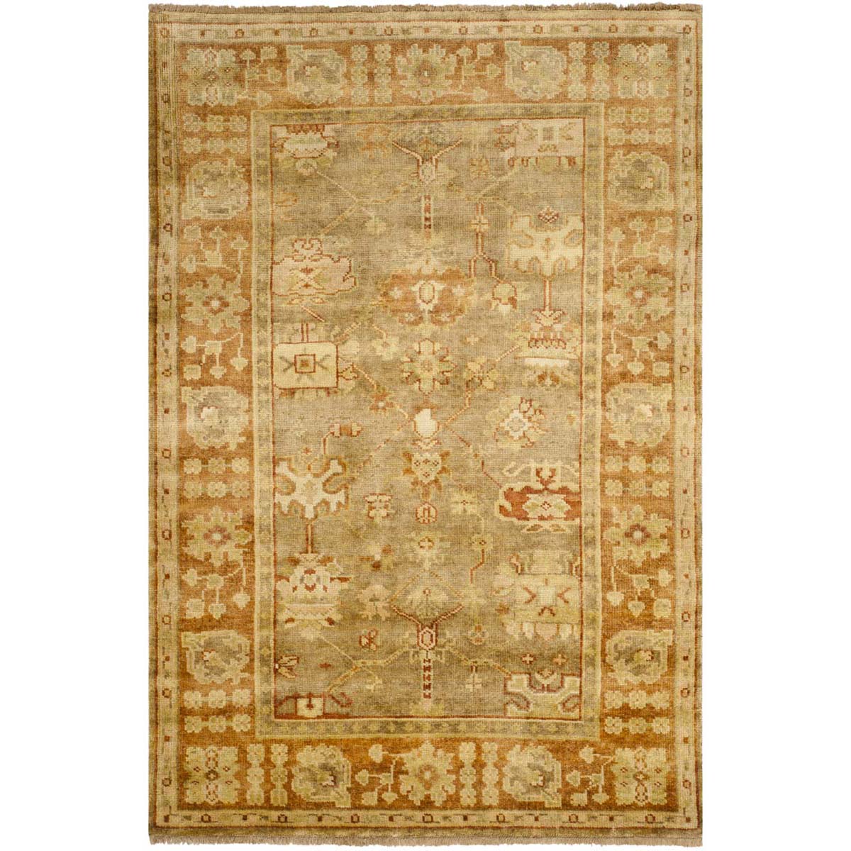 Oushak 118 Rug | Safavieh - OSH118A - Beige / Rust