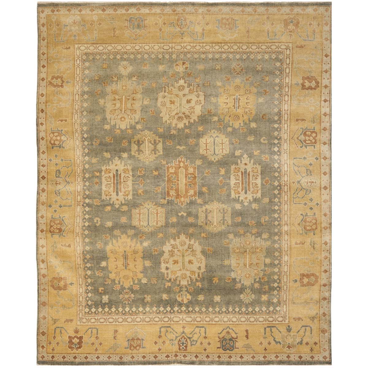 Oushak 126 Rug | Safavieh - OSH126B - Grey / Gold