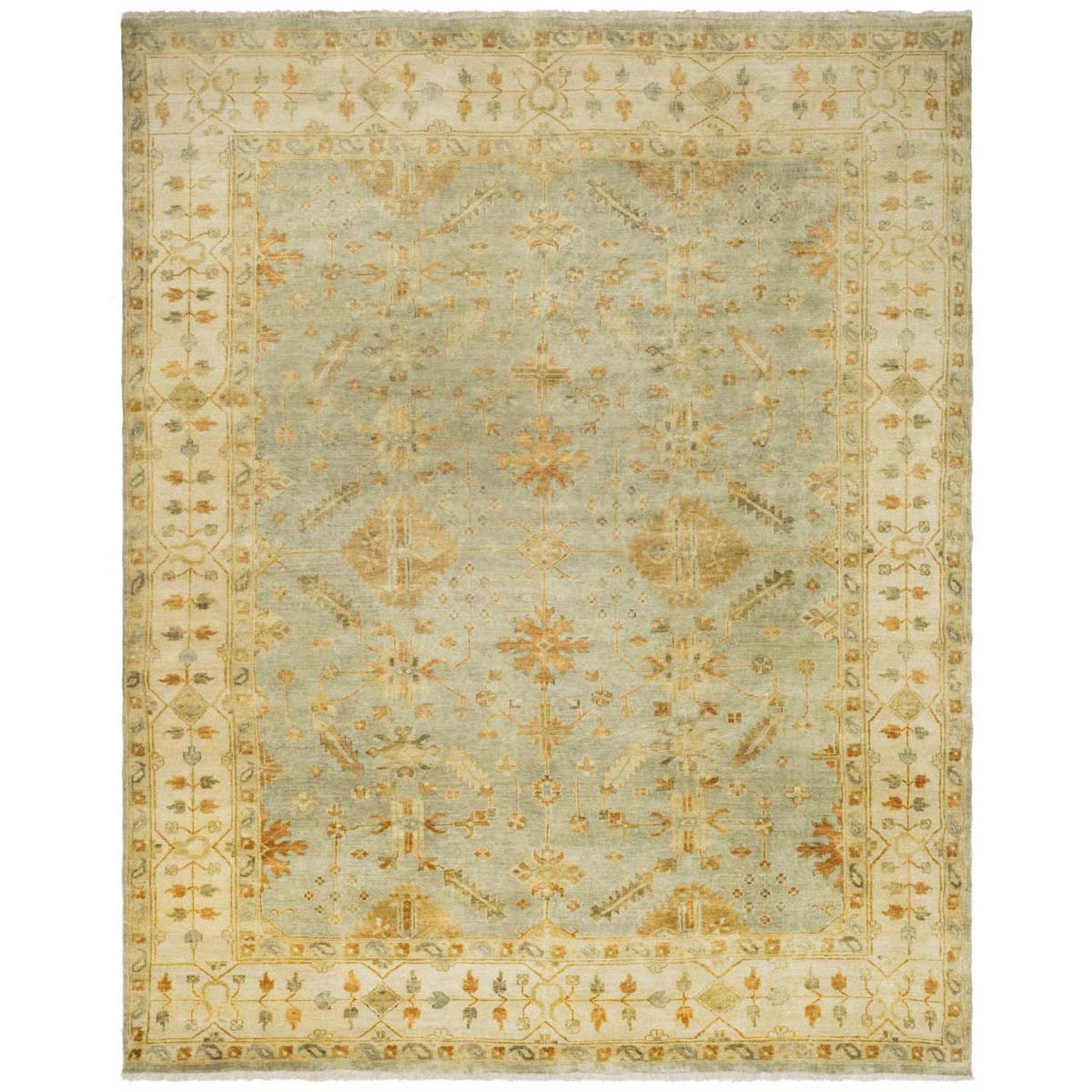 Oushak 141 Rug | Safavieh - OSH141A - Soft Green / Ivory