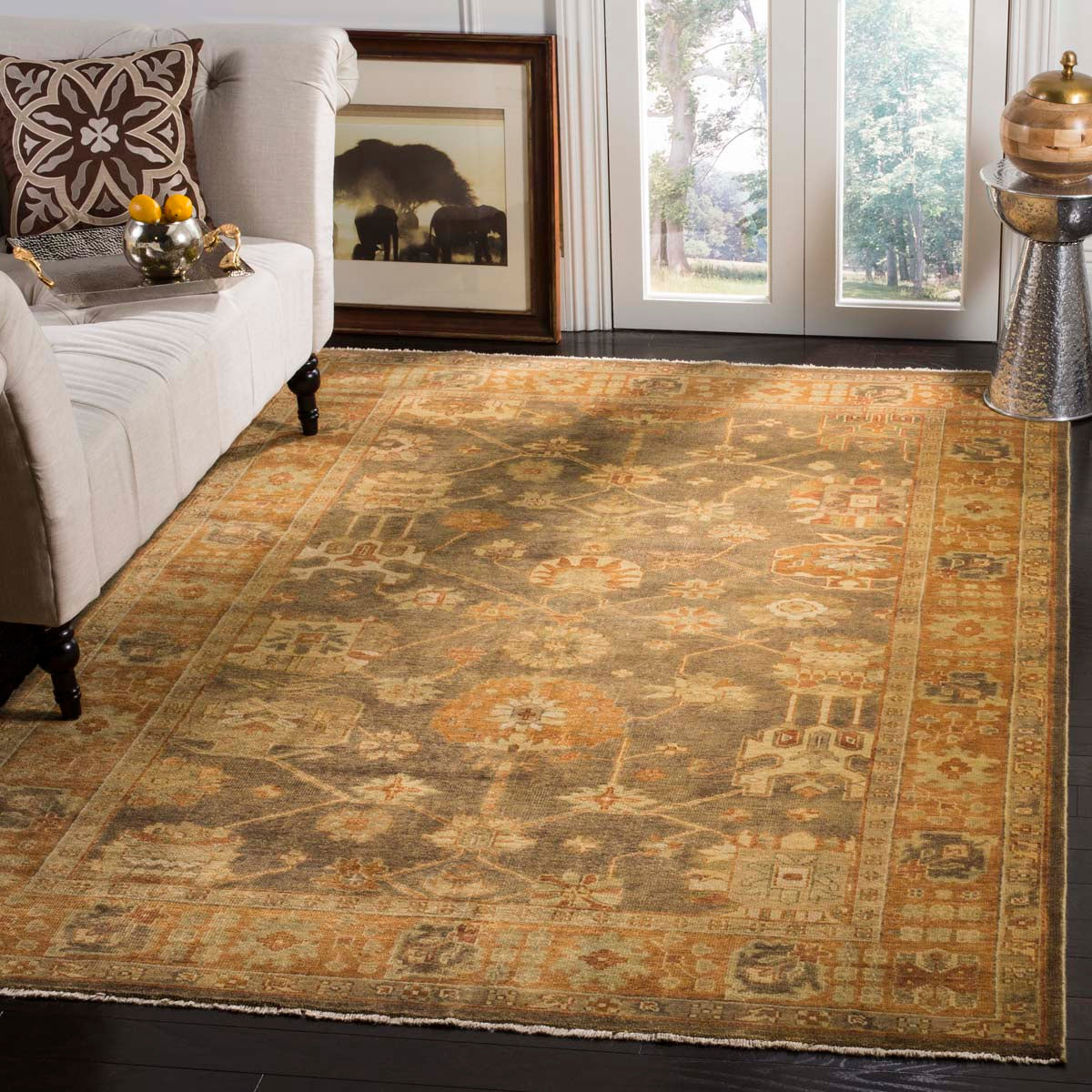 Oushak 144 Rug | Safavieh - OSH144A - Brown / Rust