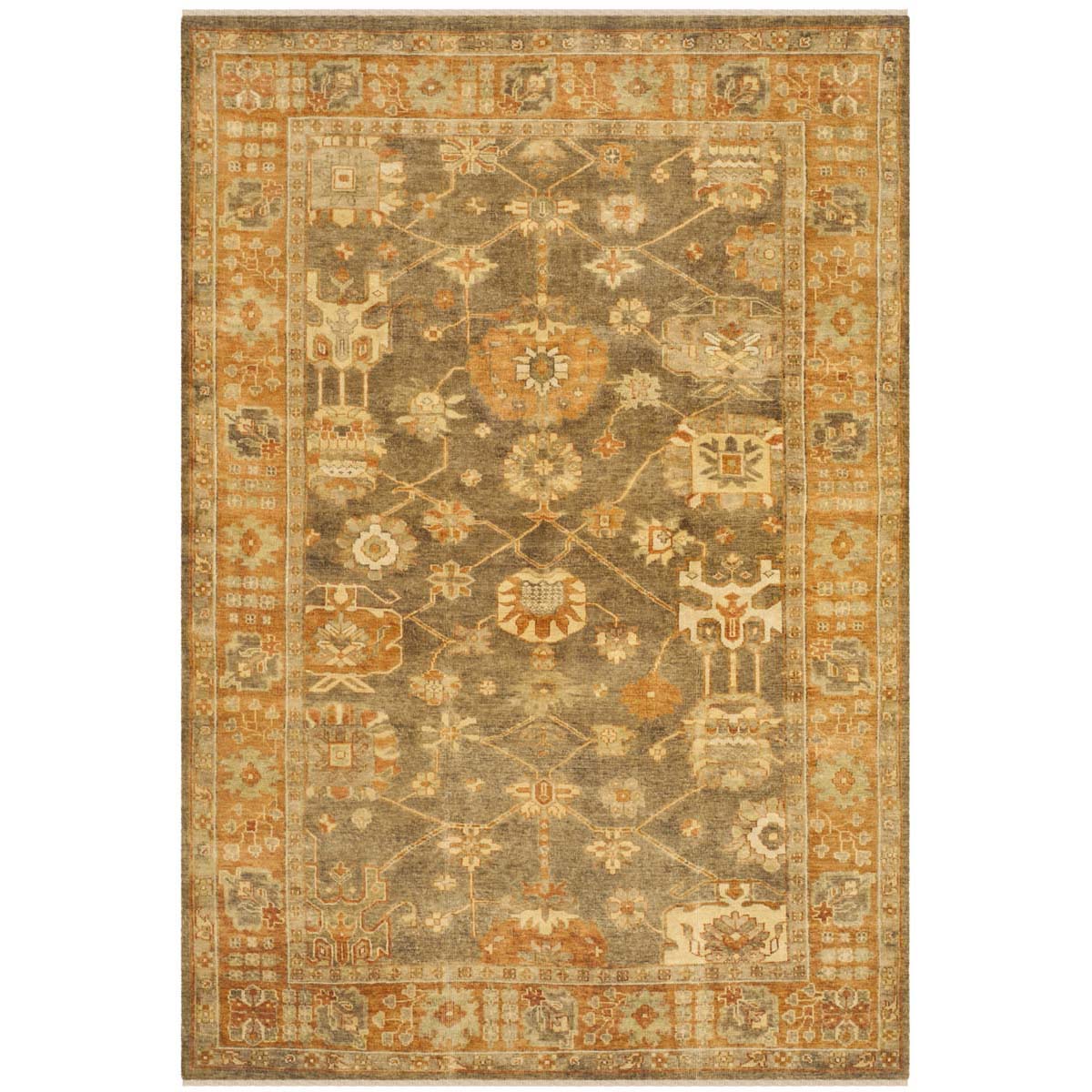 Oushak 144 Rug | Safavieh - OSH144A - Brown / Rust