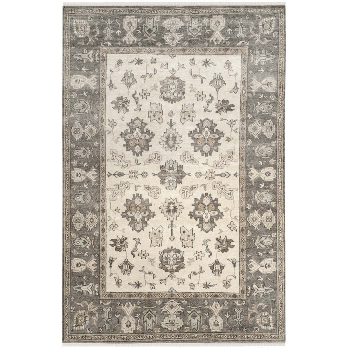 Oushak 235 Rug | Safavieh - OSH235B - Ivory / Charcoal