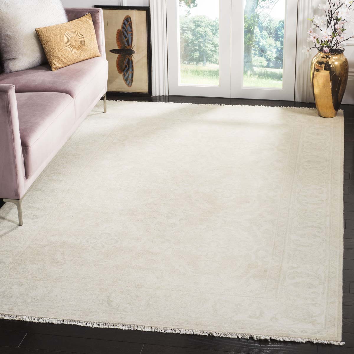 Oushak 304 Rug | Safavieh - OSH304A - Light Grey / Ivory