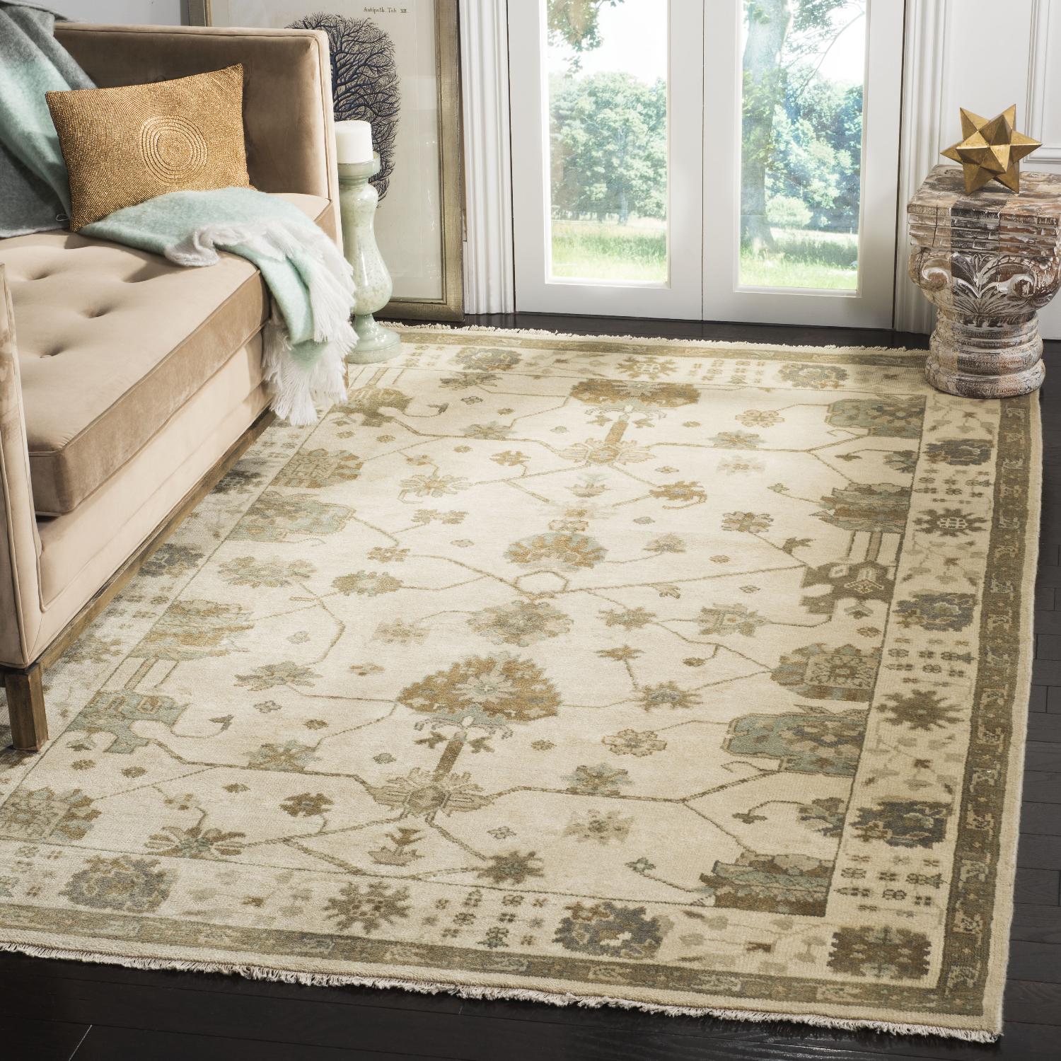 Oushak 751 Rug | Safavieh - OSH751A - Ivory / Blue